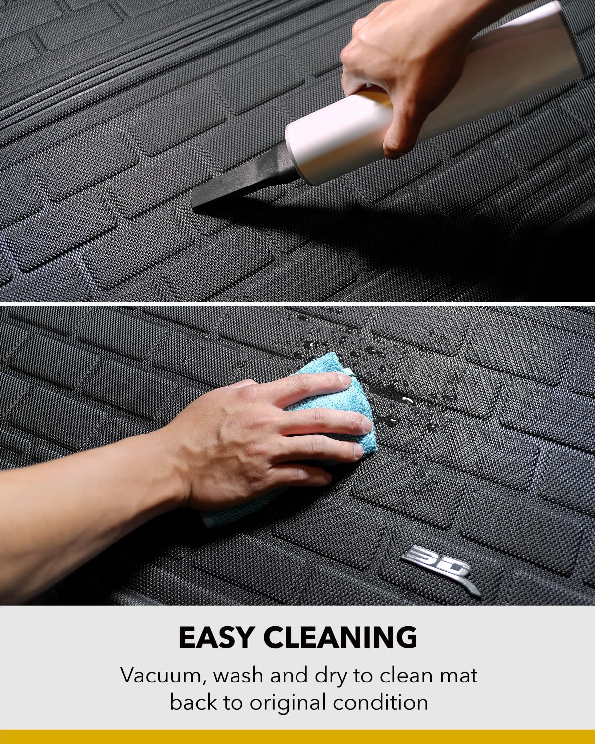 3D MAXpider Custom Fit Kagu Cross Fold Cargo Liner (Black) Compatible with Hyundai Palisade 2020-2025- Behind 2nd Row Cargo Liner