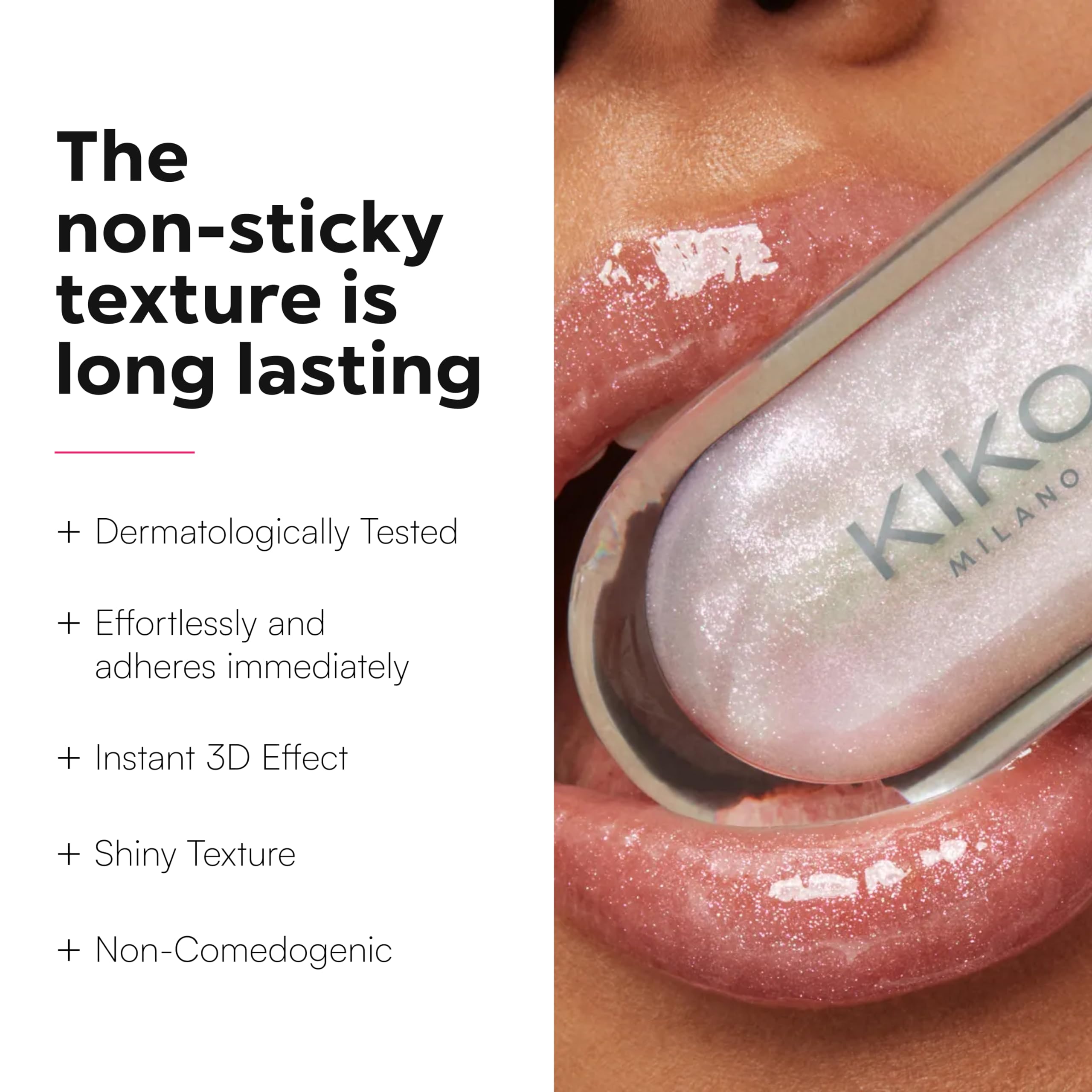 KIKO Milano 3D Hydra Lip Gloss – High Shine, Hydrating, Plumping, Non-Sticky, Moisturizing Lip Makeup – 32 Pearly Natural Rose – 6.5ml