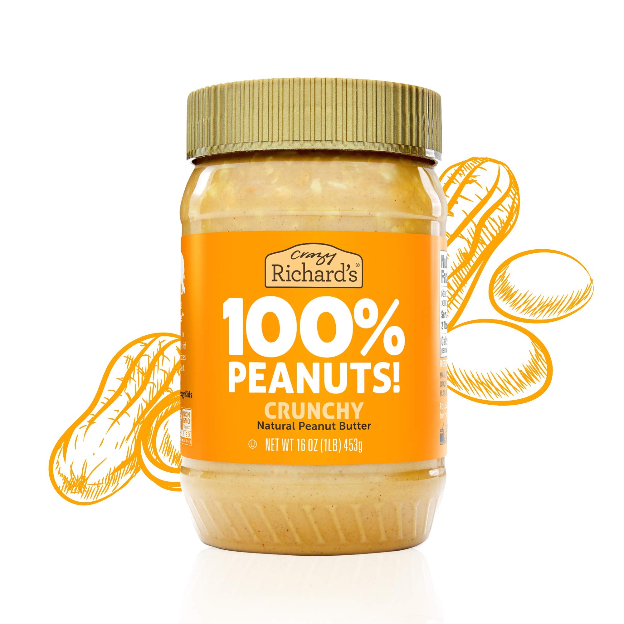 Crazy Richard Peanut Butter, Crunchy, 16 oz