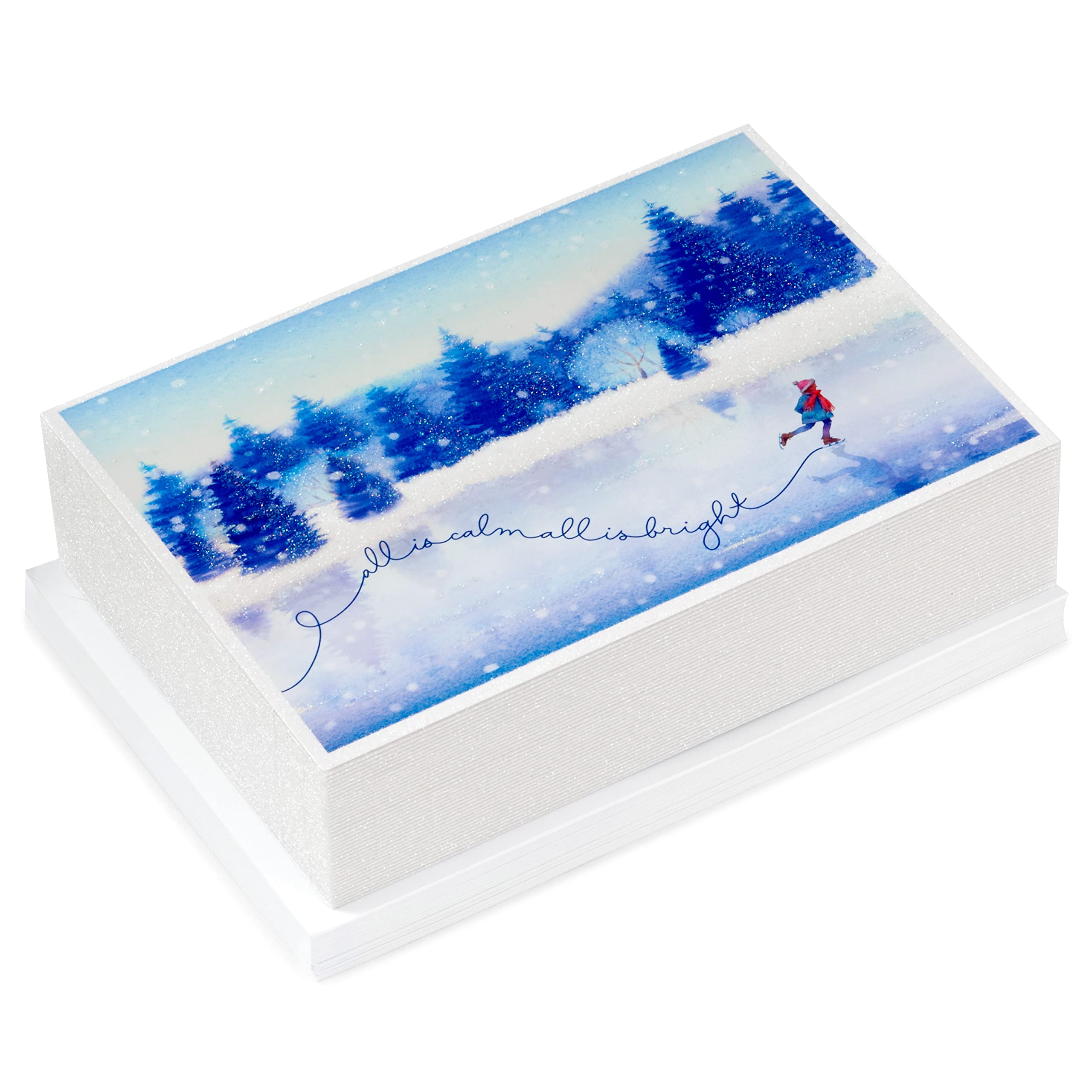 Hallmark Boxed Holiday Cards, Ice Skating (40 Cards with Envelopes)