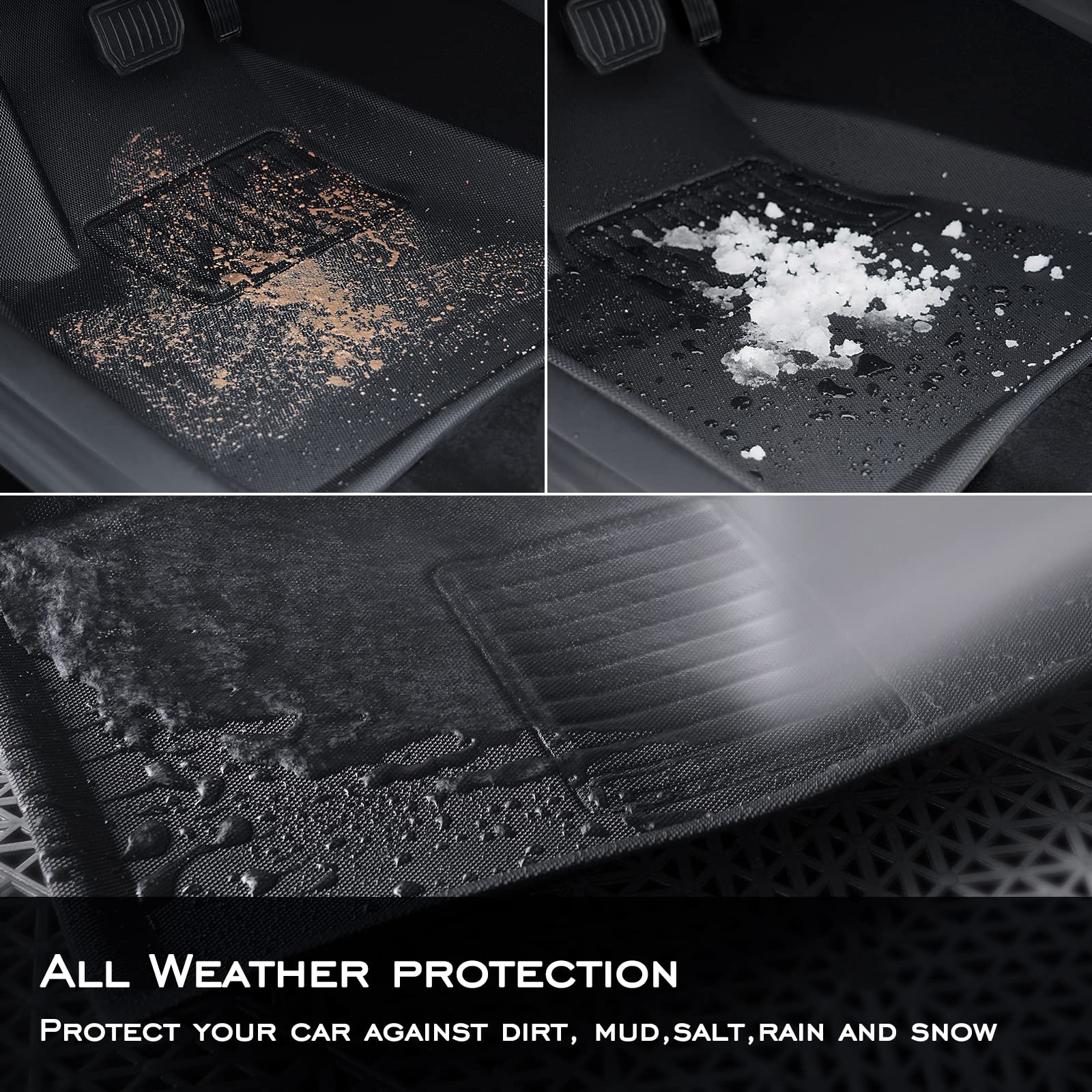 for Tesla Model 3 Floor Mats Model 3 All Weather Floor mats 2023 2022 2021 for Tesla Model 3 Accessories Anti-Slip Waterproof Floor Liners Cargo Rear Trunk Mat Interior Accessories