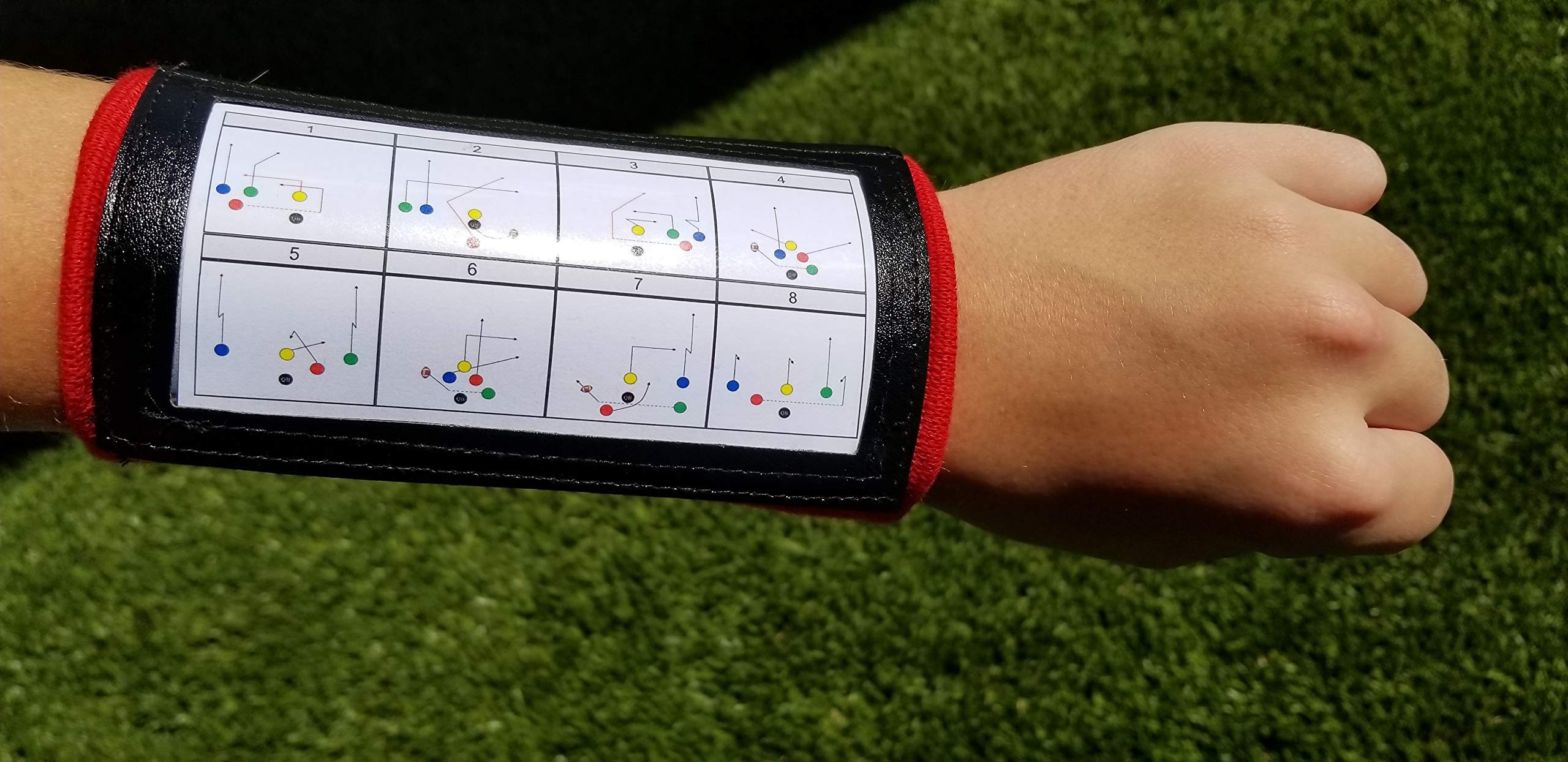 WRISTBAND INTERACTIVE Y23 - Football Wristbands - Wrist Coach - QB Wristband - Football Play Wristbands - Playbook Wristband (Multicolored, 8 Pack)
