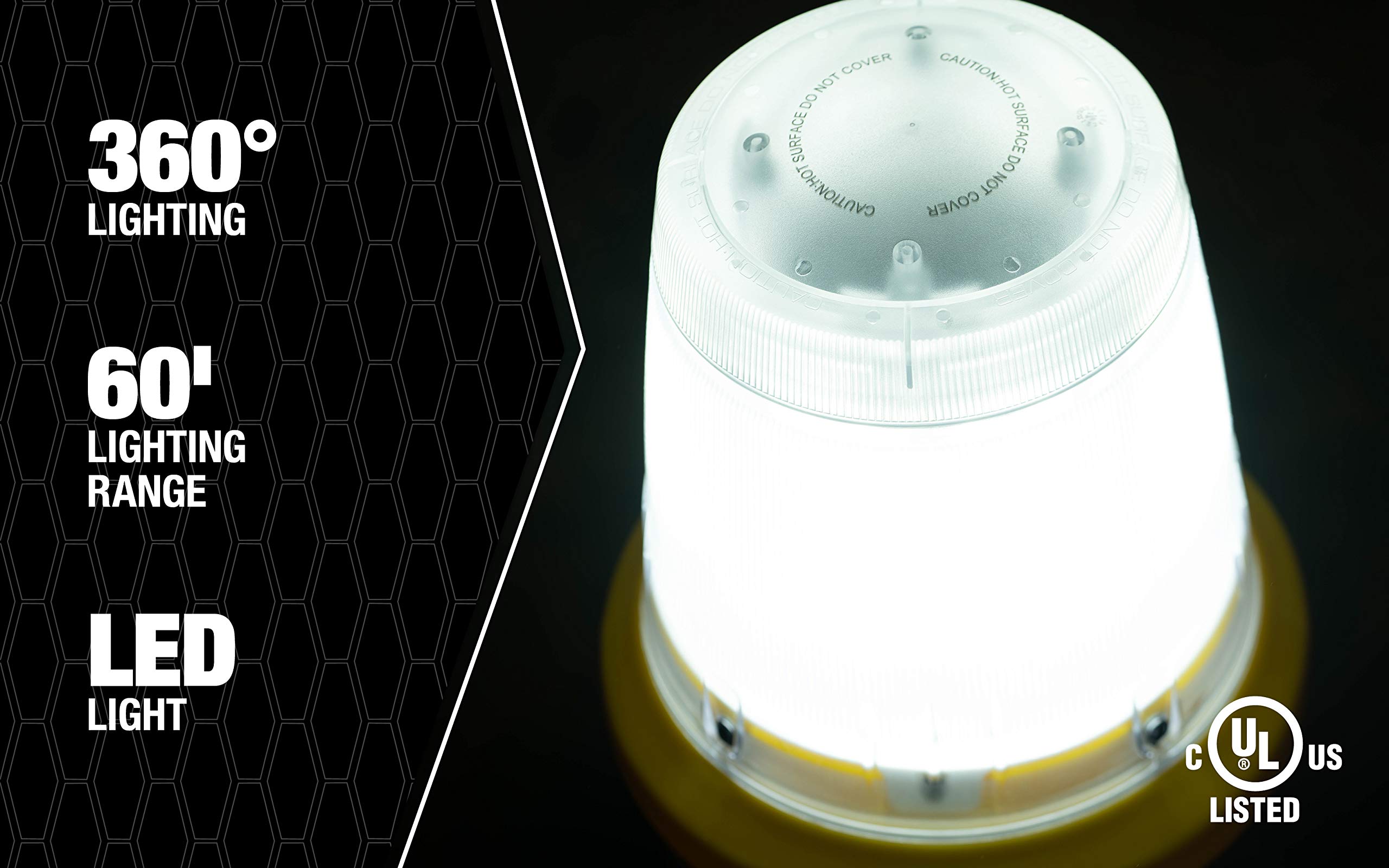 Wobble Light 111301LED V2 Self-Righting LED Jobsite Light, 150W, 12,000 Lumens, 1 Count (Pack of 1), Yellow