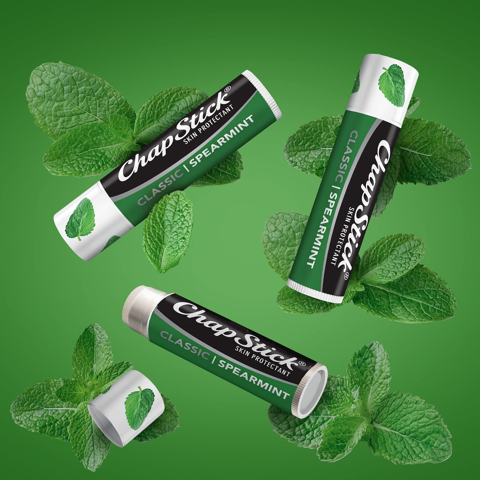 ChapStick Bulk Lip Balm, Classic Spearmint 12-Pack – Cool & Refreshing Lip Moisturizer for Dry Lips, 0.15 Oz Ea