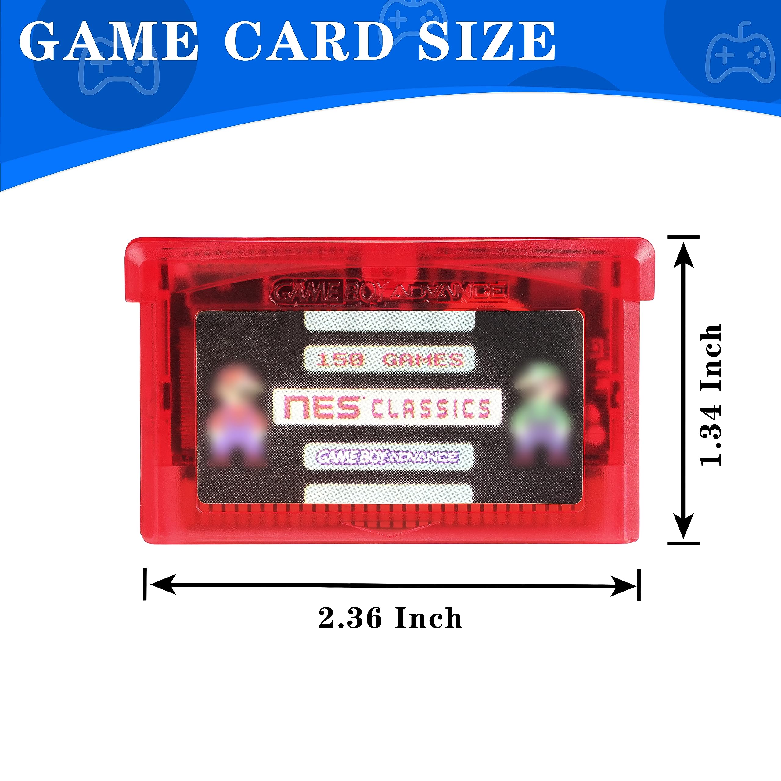 Lenporl 369 in 1 Games Card and 150 NES Classics Game Cartridge for GBA/GBA SP/GBM/NDS/NDSL Game Console 2pcs