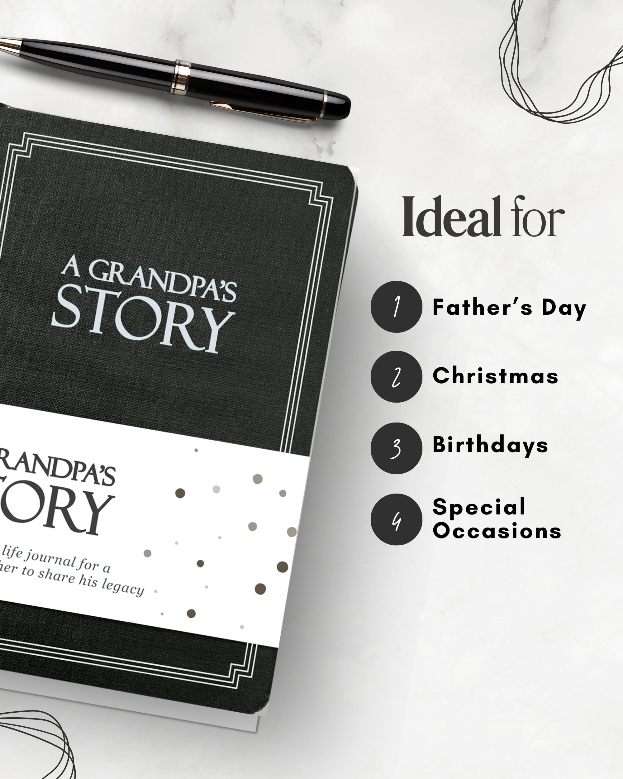 Grandpa's Life Story Journal (Hardcover): A Meaningful Keepsake for Grandpa to Share His Journey and Memories, Book Includes 250+ Prompt Questions, Sentimental Grandpa Gifts Idea, Sentimental Gifts for Grandpa for Father's Day, Birthday & Christmas