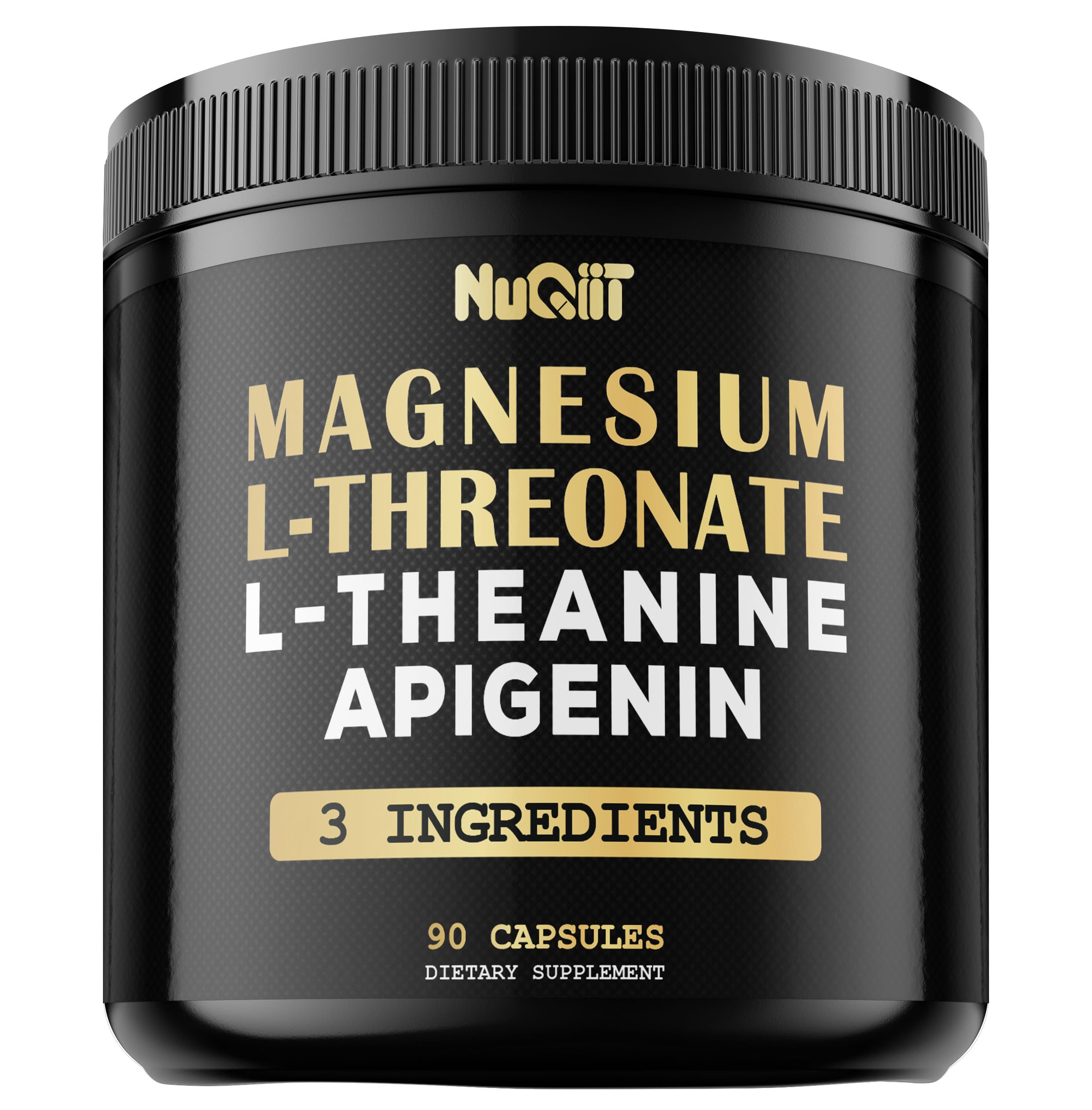 Magnesium L-Threonate 1500mg L-Theanine 200mg Apigenin 100mg Supplement - 90 Capsules - Impressive Benefits for Concentration, Comfortable Mind & Brain Health - 10% Purified Elemental Magnesium