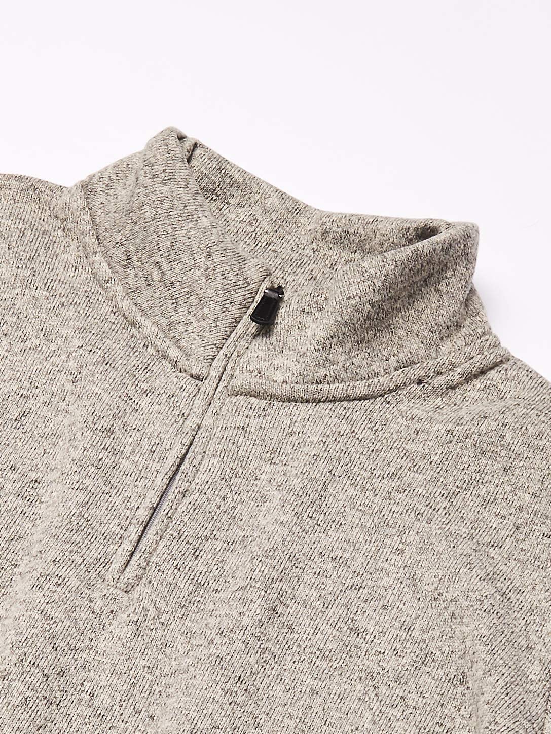 Wrangler Authentics Men's Long Sleeve Fleece Quarter-Zip, Light Heather Gray, Medium