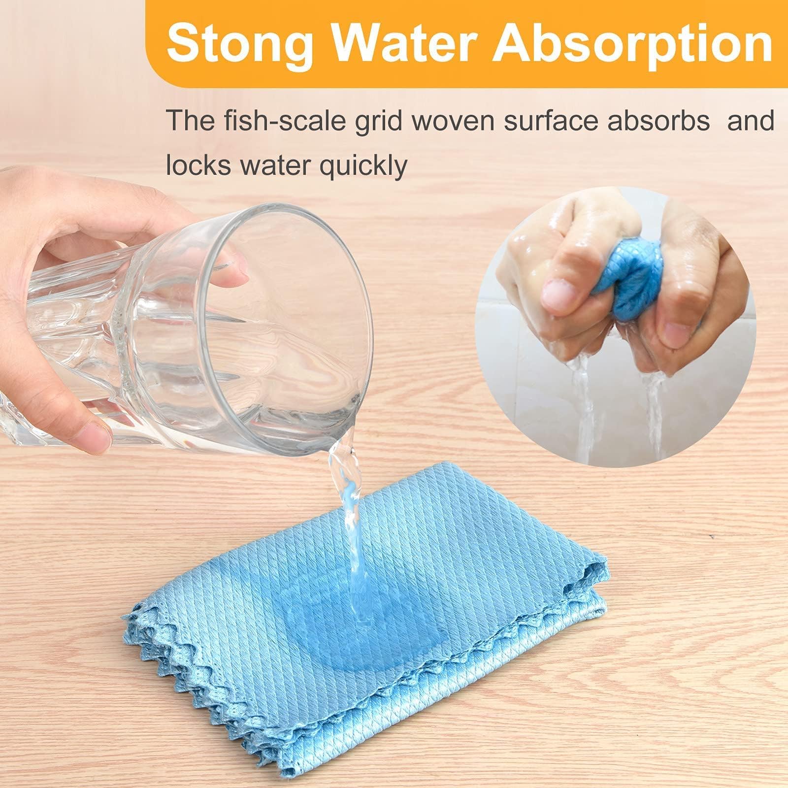 10pcs Cleaning Cloth Fish Scale Cloth Microfiber Cloth Nanoscale Cleaning Cloth Lint Free Cloth Easy Clean Cloth, No Trace High Absorption Polishing Cloth For Kitchen Home (Random Color)(30X40cm)