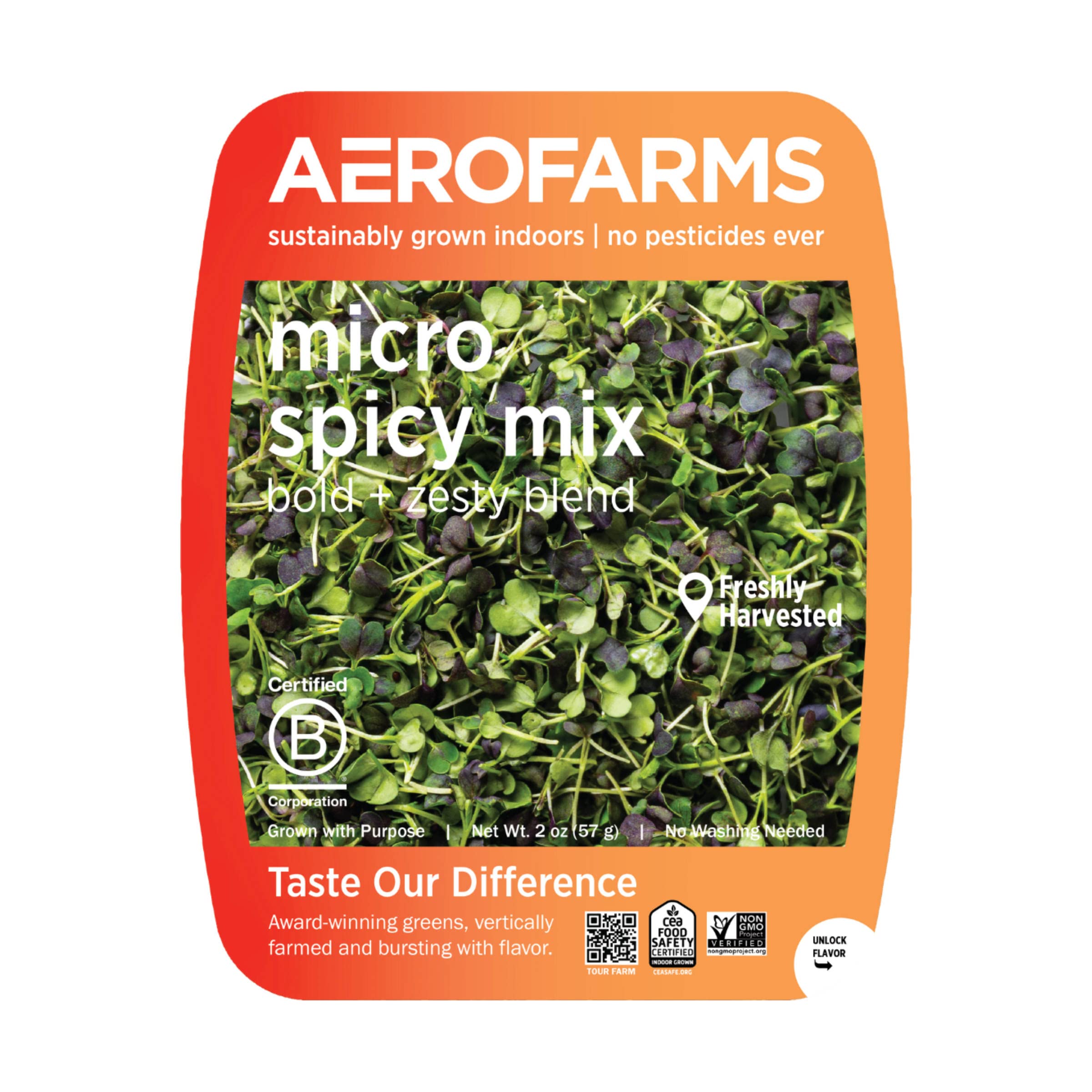 AeroFarms, Microgreens Spicy Mix Arugala Mustard Conventional, 2 Ounce