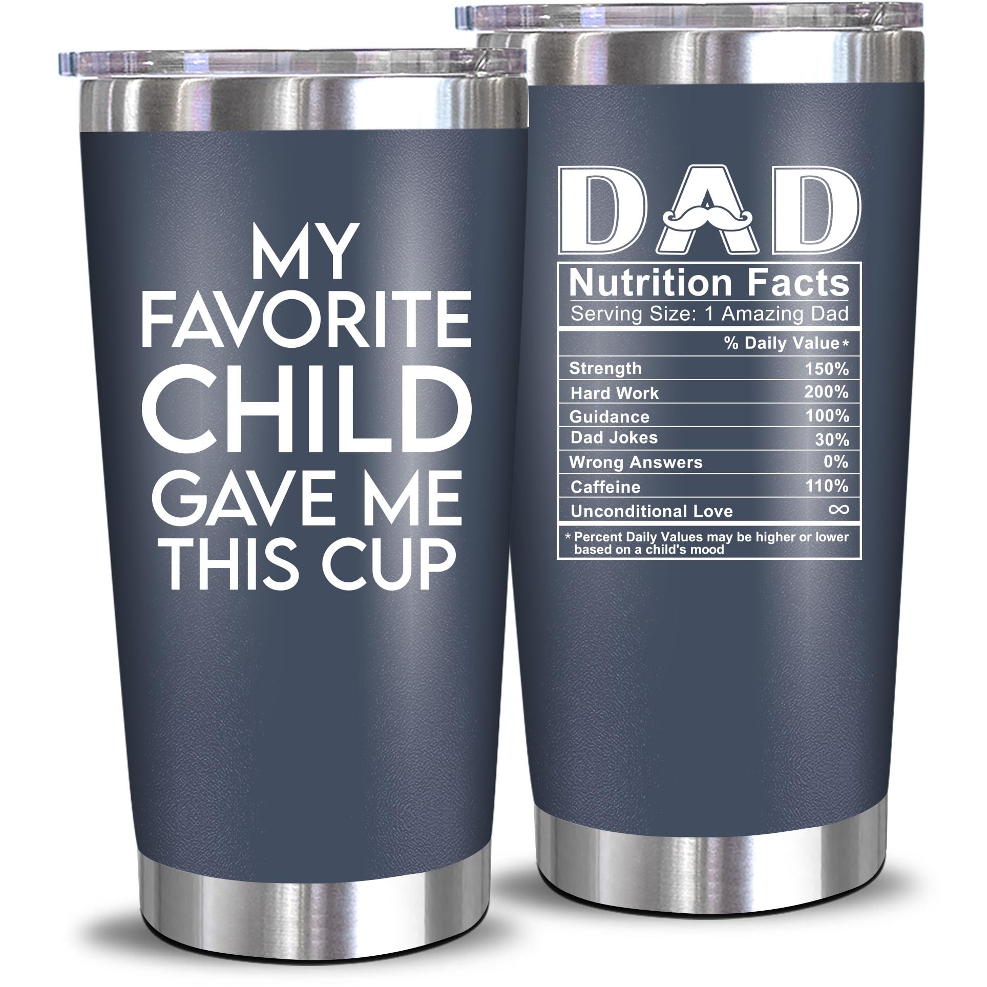 NewEleven Gifts For Dad - Birthday Gifts For Dad From Daughter, Son, Kids - Husband Gifts - Unique Birthday Present Ideas For Father, Husband, New Dad, Bonus Dad From Daughter, Son - 20 Oz Tumbler