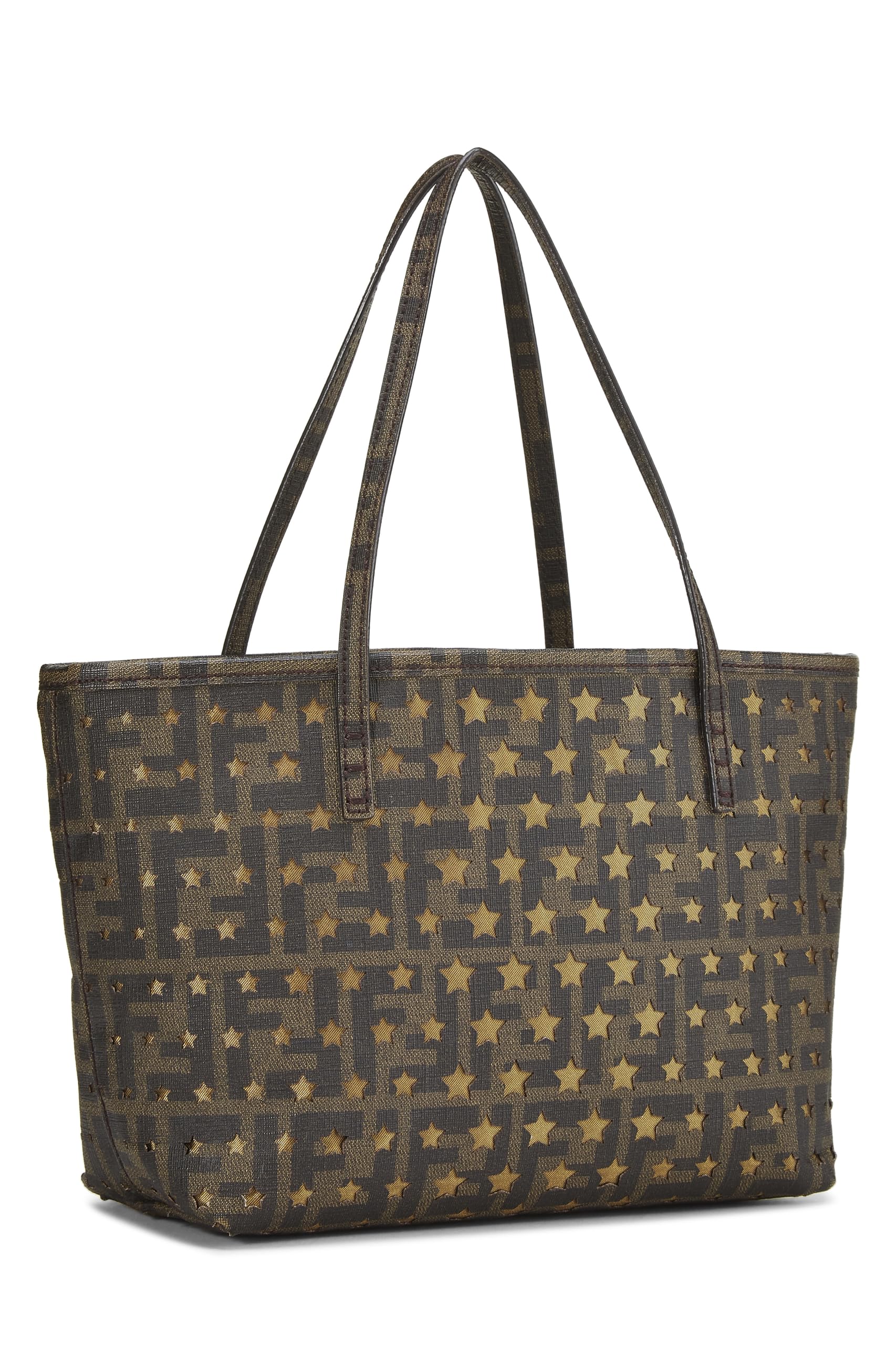 Fendi, Pre-Loved Gold Zucca Coated Canvas Spalmati Star Tote Mini, Brown