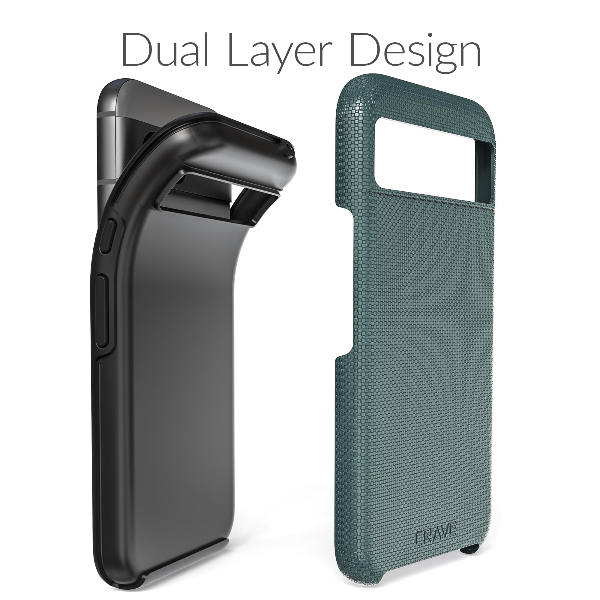 Crave Dual Guard for Google Pixel 8a Case, Shockproof Protection Dual Layer Case for Google Pixel 8a - Forest Green