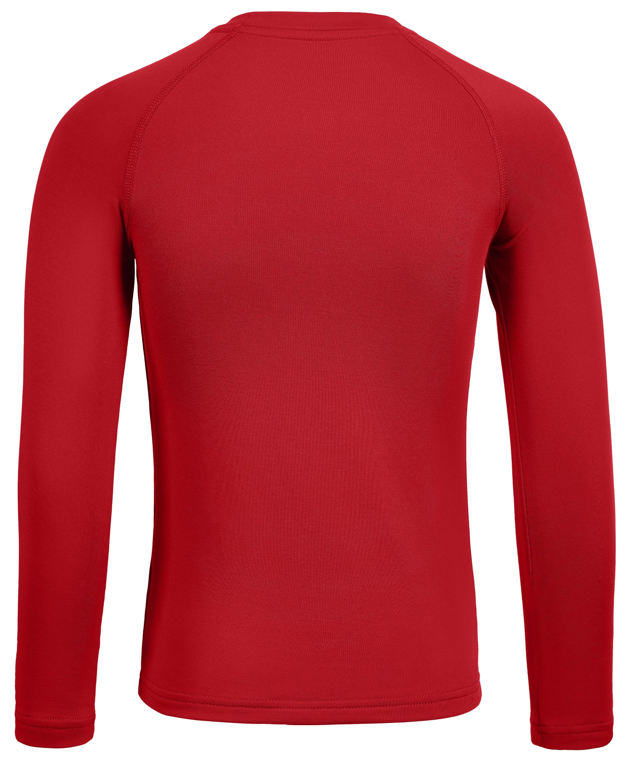 Youth Boys Compression Thermal Shirt Long Sleeve Fleece Undershirt for Boy Football Baseball Soccer Base Layer(Red,XL)