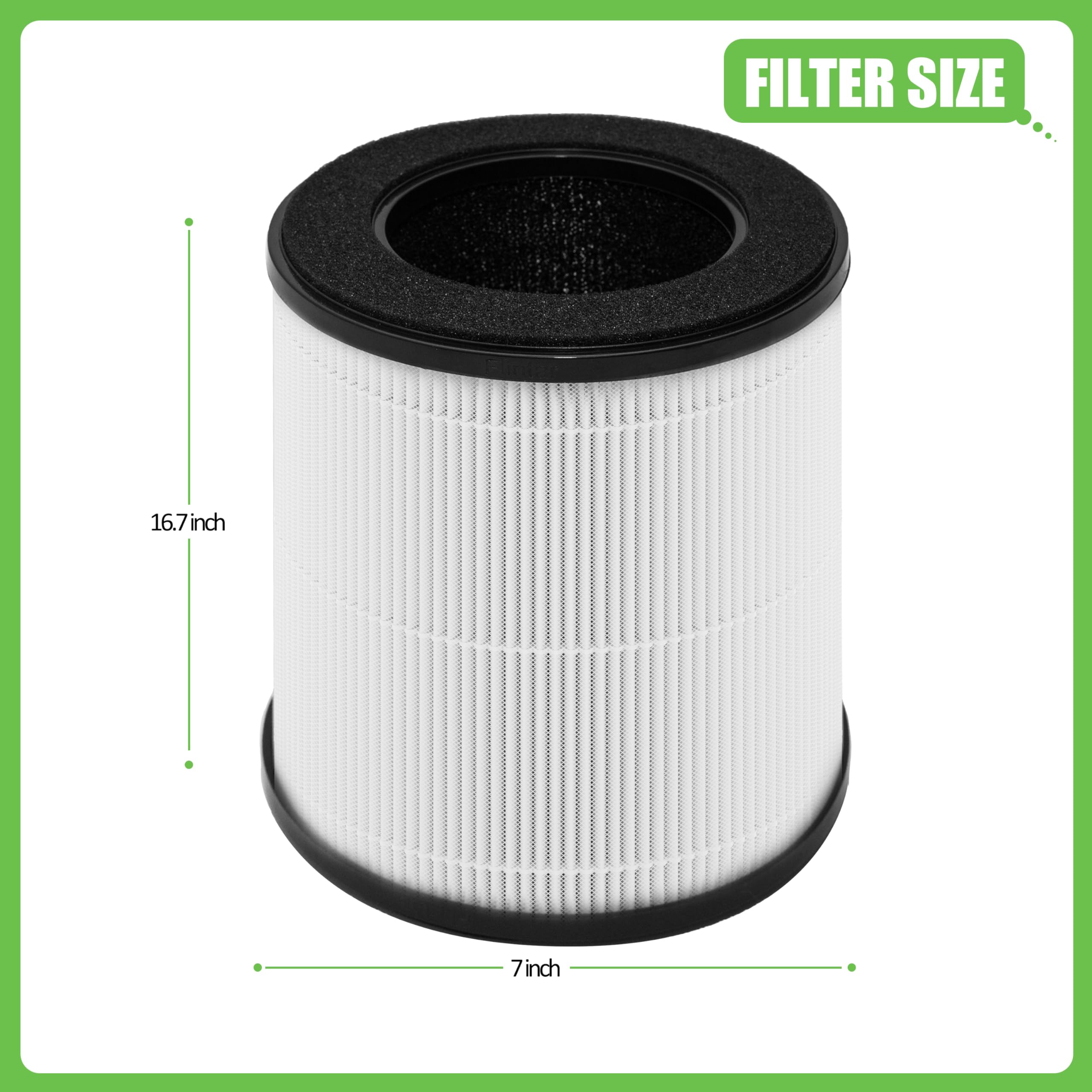 Hichoryer B-D02L/ M05 Replacement Filter, Compatible with MOOKA B-D02L/M05 & KOIOS B-D02L and VEWIOR B-D02U Air Purifier, 3-in 1 H13 True HEPA Filter, 2 Pack
