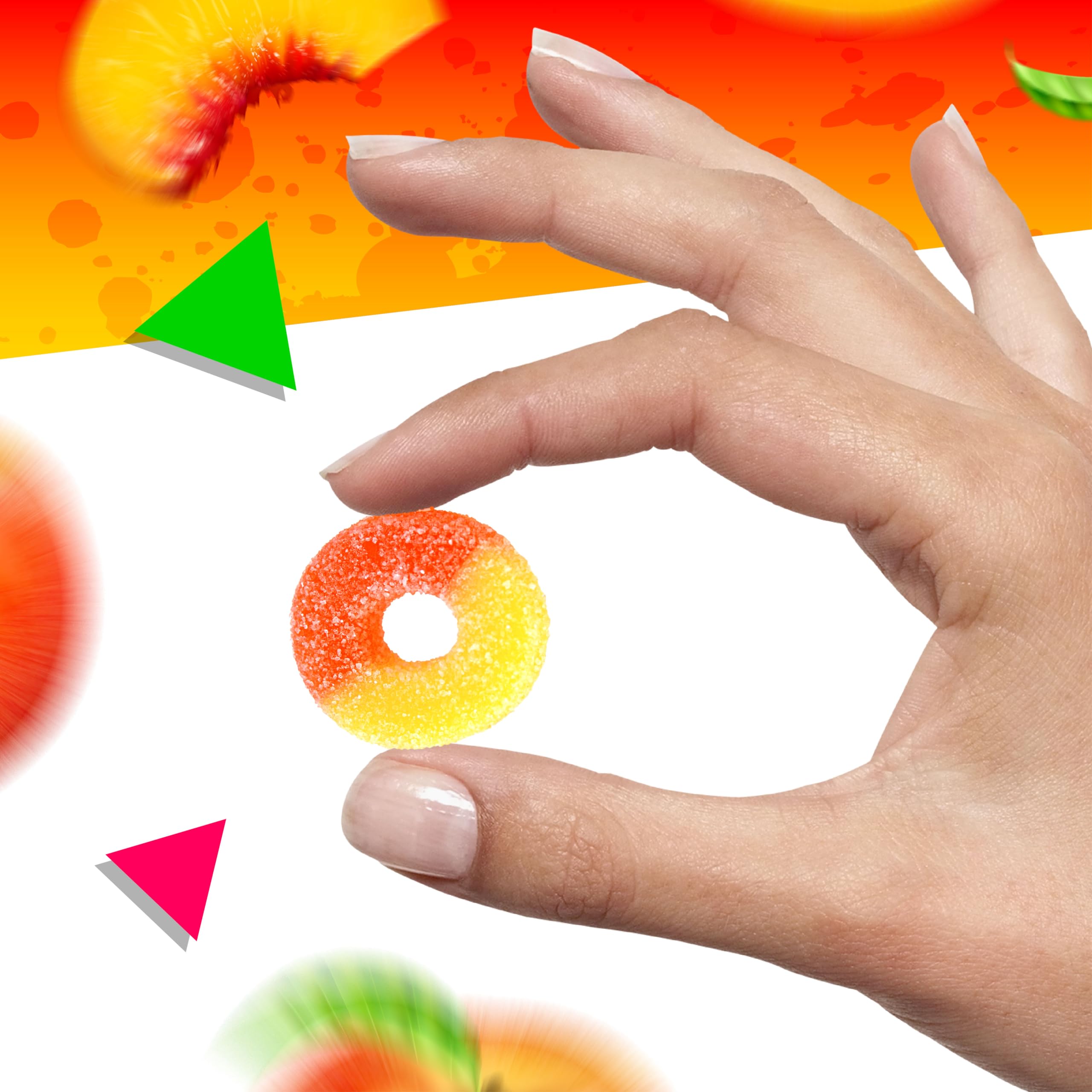 Peach Rings Gummy Candy | 1 Pound Bag | Sour and Sweet Treats
