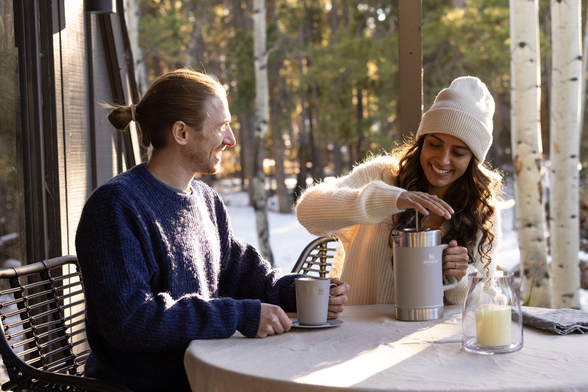 Stanley French Press with Double Vacuum Insulation, Stainless Steel Wide Mouth Coffee Press, Large Capacity, Ergonomic Handle, Dishwasher Safe, 48 Oz, Ash