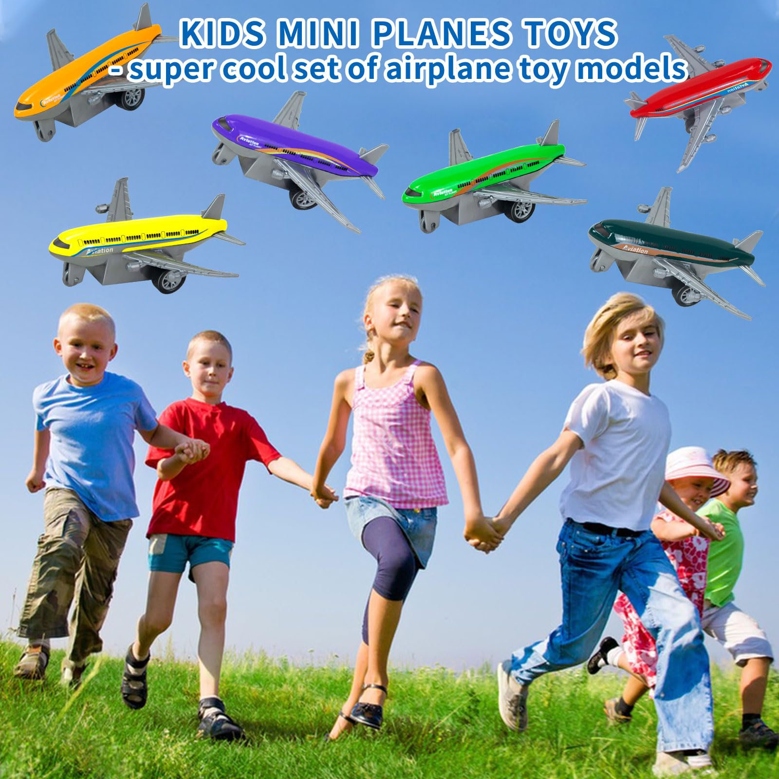 15 Pack Toy Airplane, Mini Diecast Airplane Toys for Boys Girls 3 4-8 9 Years, Pull Back Alloy Model Planes Aeroplane Toys for Kids Birthday Cake Toppers Party Favors, 6 Colors