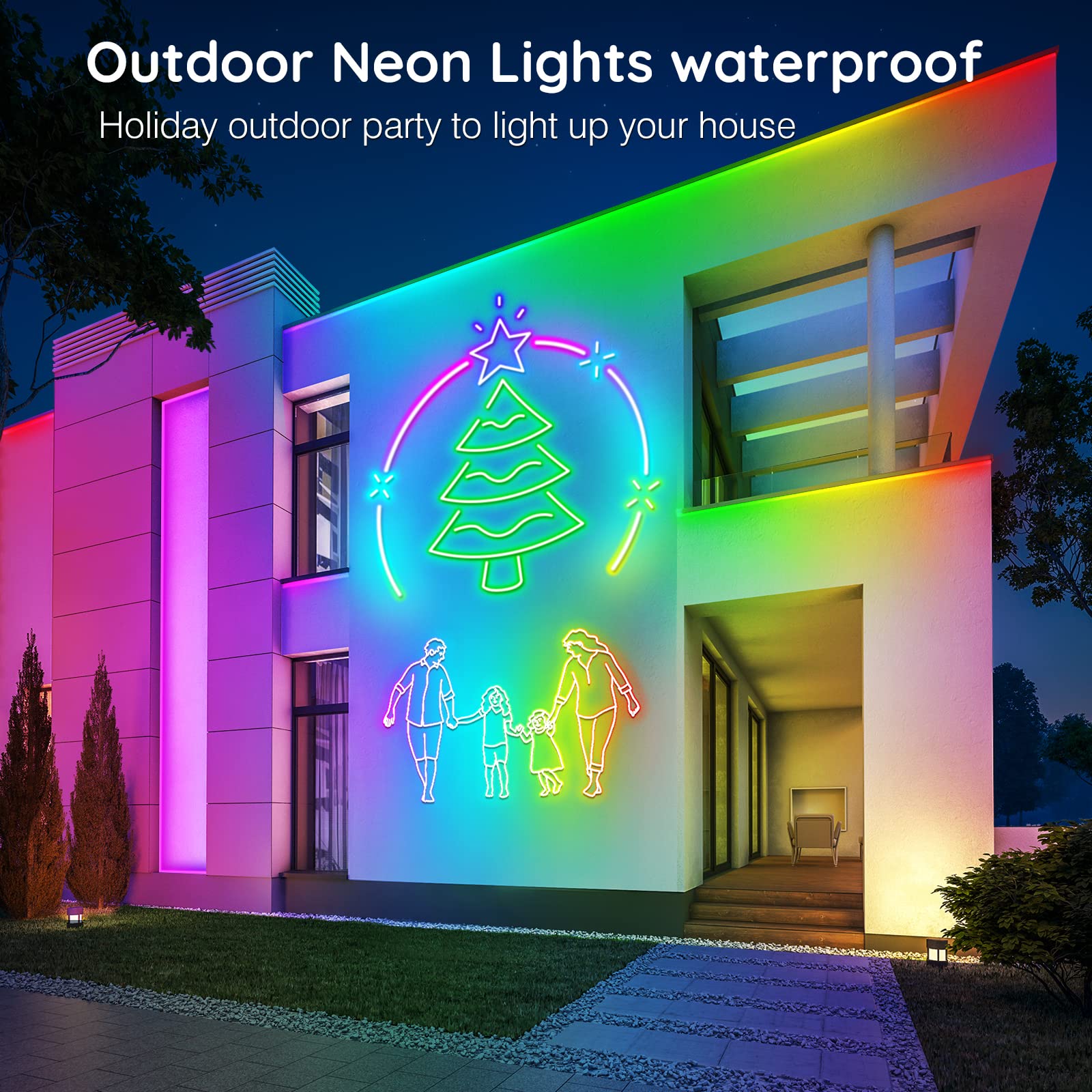 SINLEY Led Neon Rope Lights 60FT,Control with App/Remote,Flexible Led Rope Lights,Multiple Modes,IP68 Outdoor RGB Neon Lights Waterproof,Music Sync Gaming Led Neon Strip Lights for Bedroom Indoor