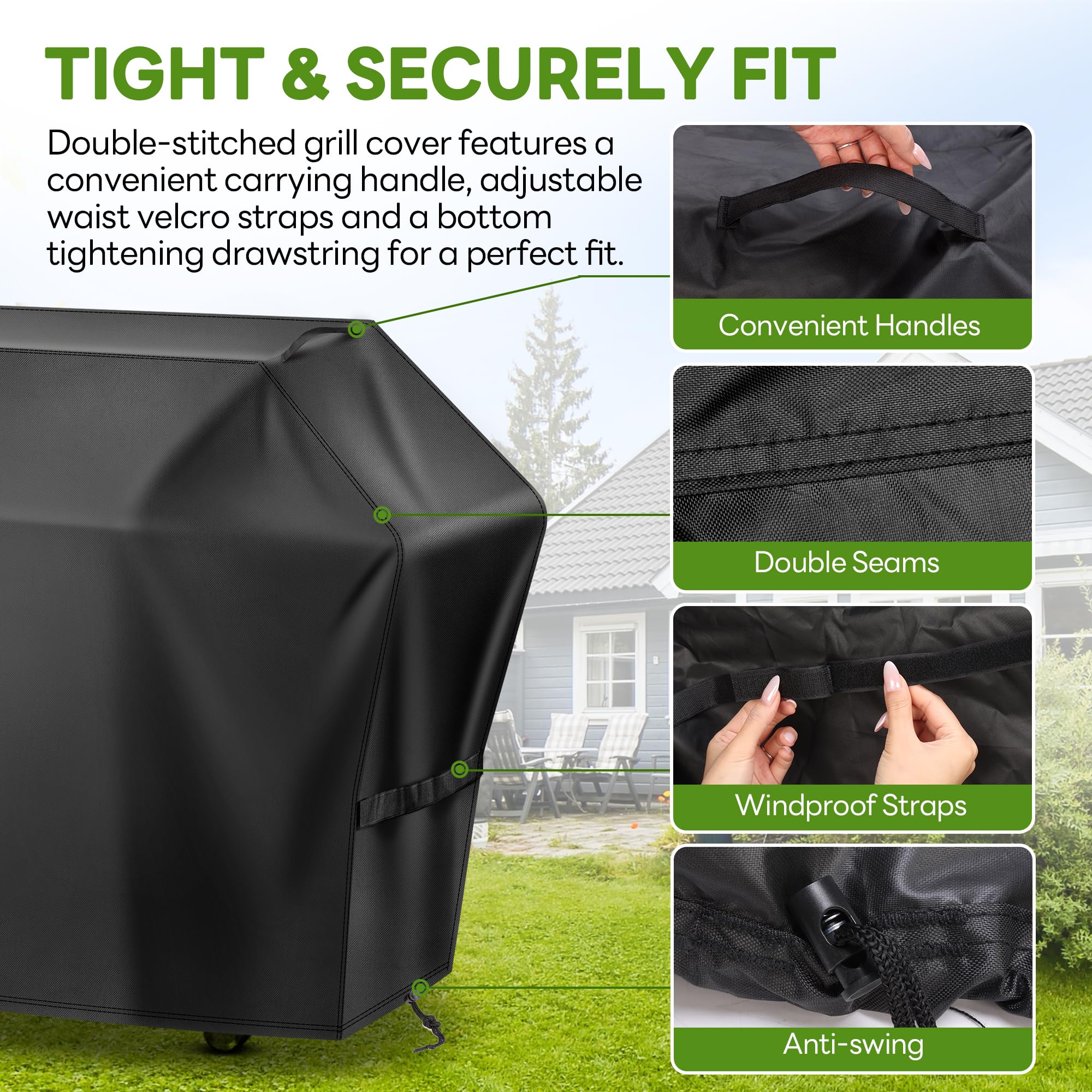 Mepple Grill Cover 60 Inch for Outdoor Gas BBQ Grill,Waterproof Fade Resistant Anti-UV Barbecue Grill Cover & Weather Protection BBQ Cover for Griddle Outdoor,Compatible with Weber Nexgrill Char-broil