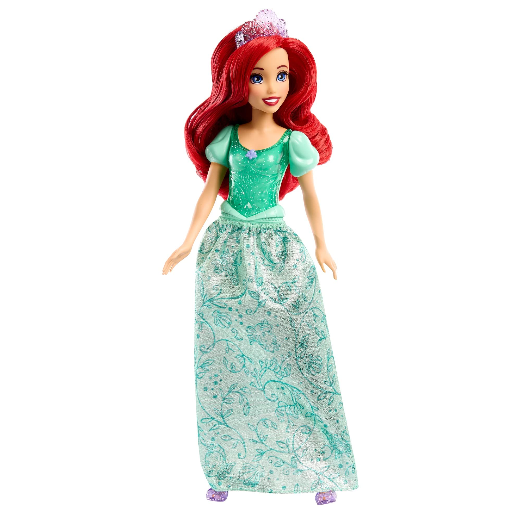 Mattel Disney Princess Toys, Ariel Fashion Doll, Sparkling Look with Red Hair, Blue Eyes & Tiara Accessory, Inspired by The Little Mermaid Movie