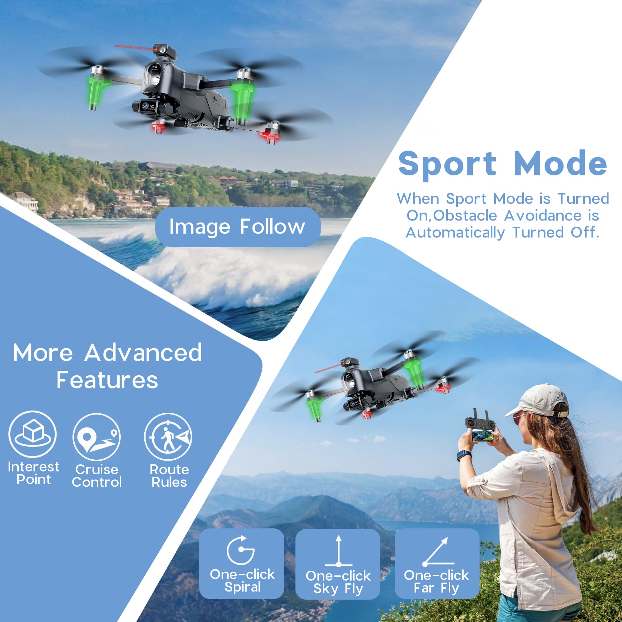 TF15-EX 3-Axis Gimbal Obstacle Avoidance Drone with Camera 4K, 75 Mins Flight Time, 11000FT Range Transmission, Integrated Remote ID