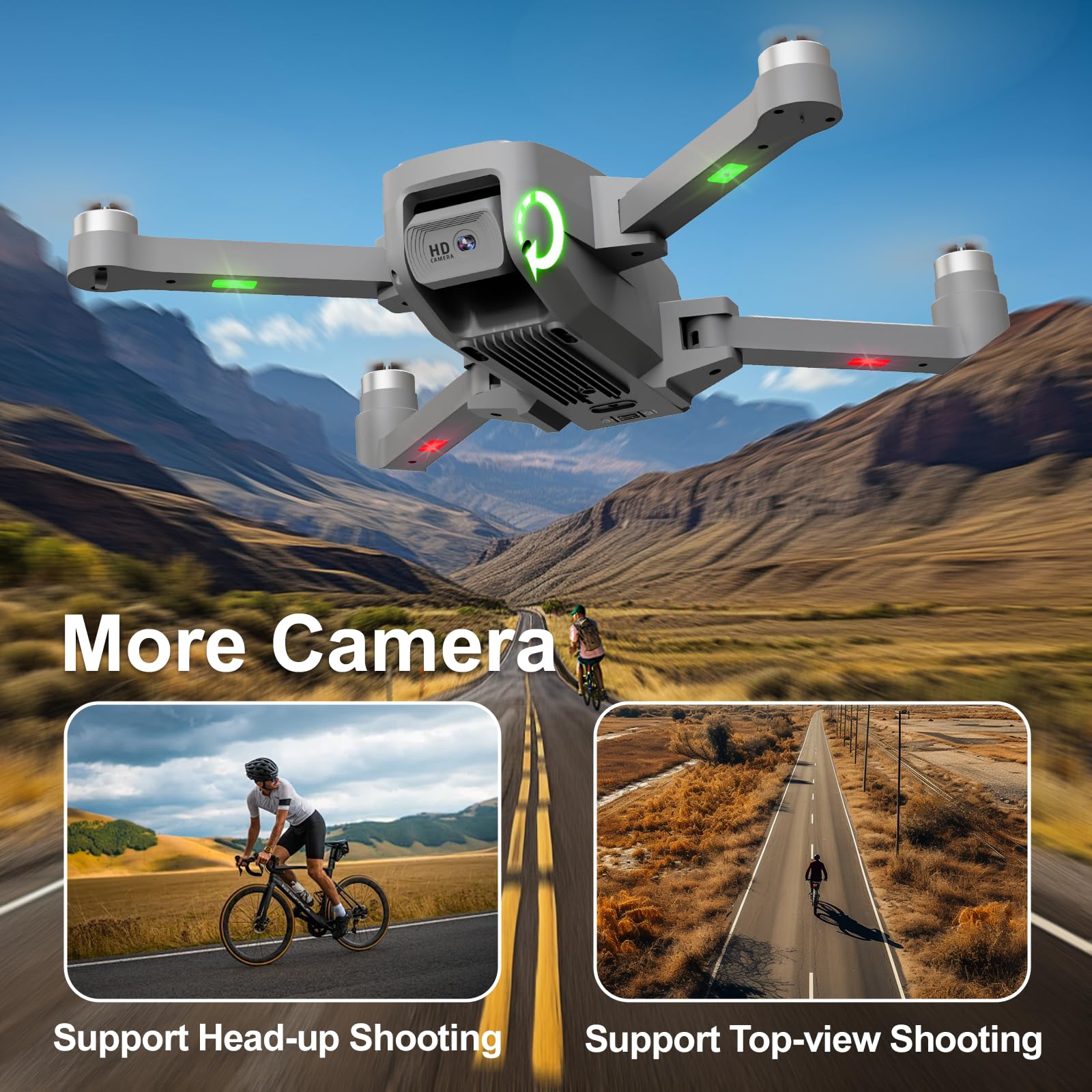 TTROARDS 16P Brushless Motor Drone with 1080p Camera for Adults 5G Wifi Adjustable Lens One Touch Takeoff/Landing Altitude Hold Mini Foldable Drone with 2 Batteries RC Quadcopter Toys Gift for