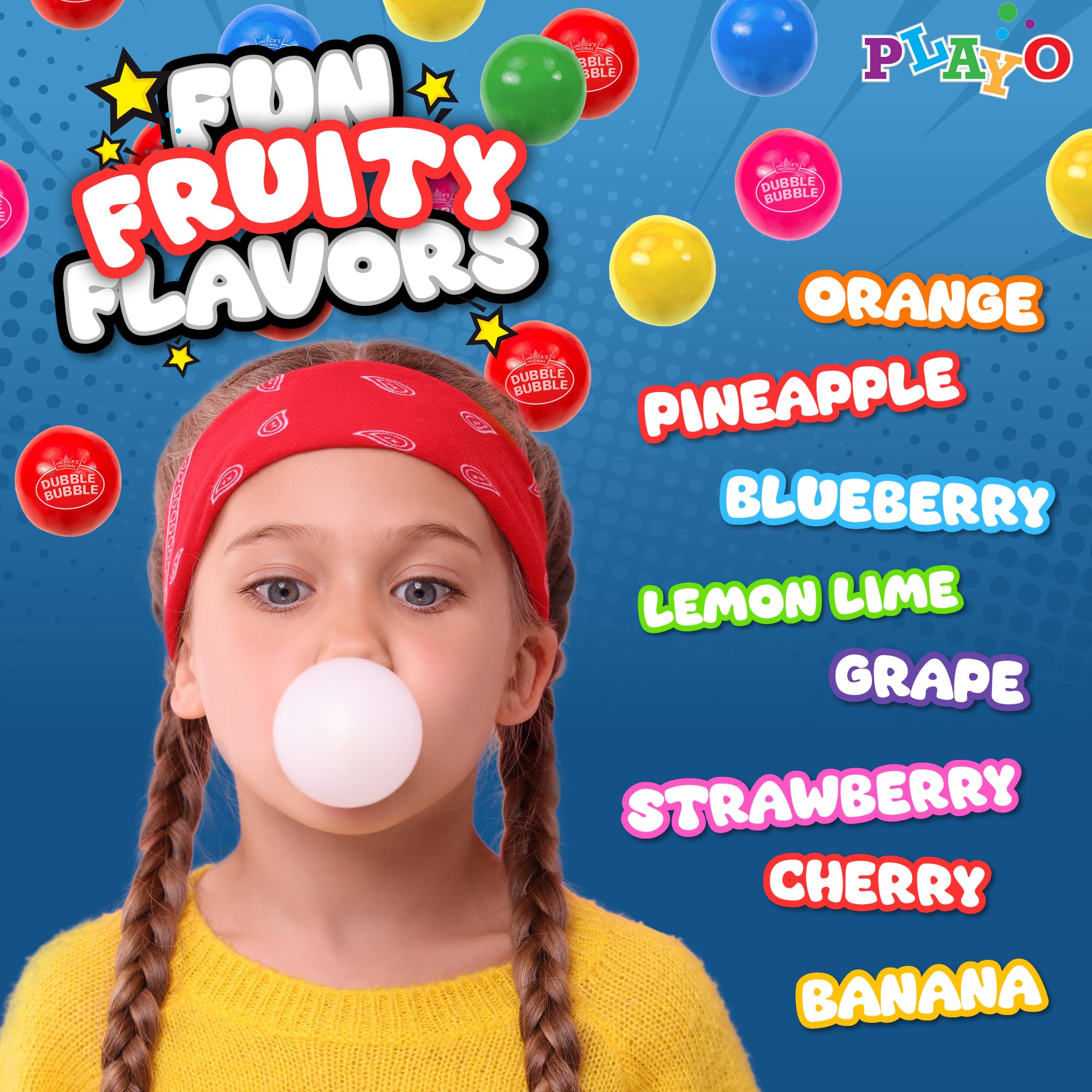 Gumballs For Gumball Machine Refills - 53 Ounce Dubble Bubble Chewing Gum Bulk Antique Style Gum Balls vintage Old Fashioned Candy -Mini bubble Gumballs 3.3 lb For Kids Toy Bank Candy Dispenser Playo