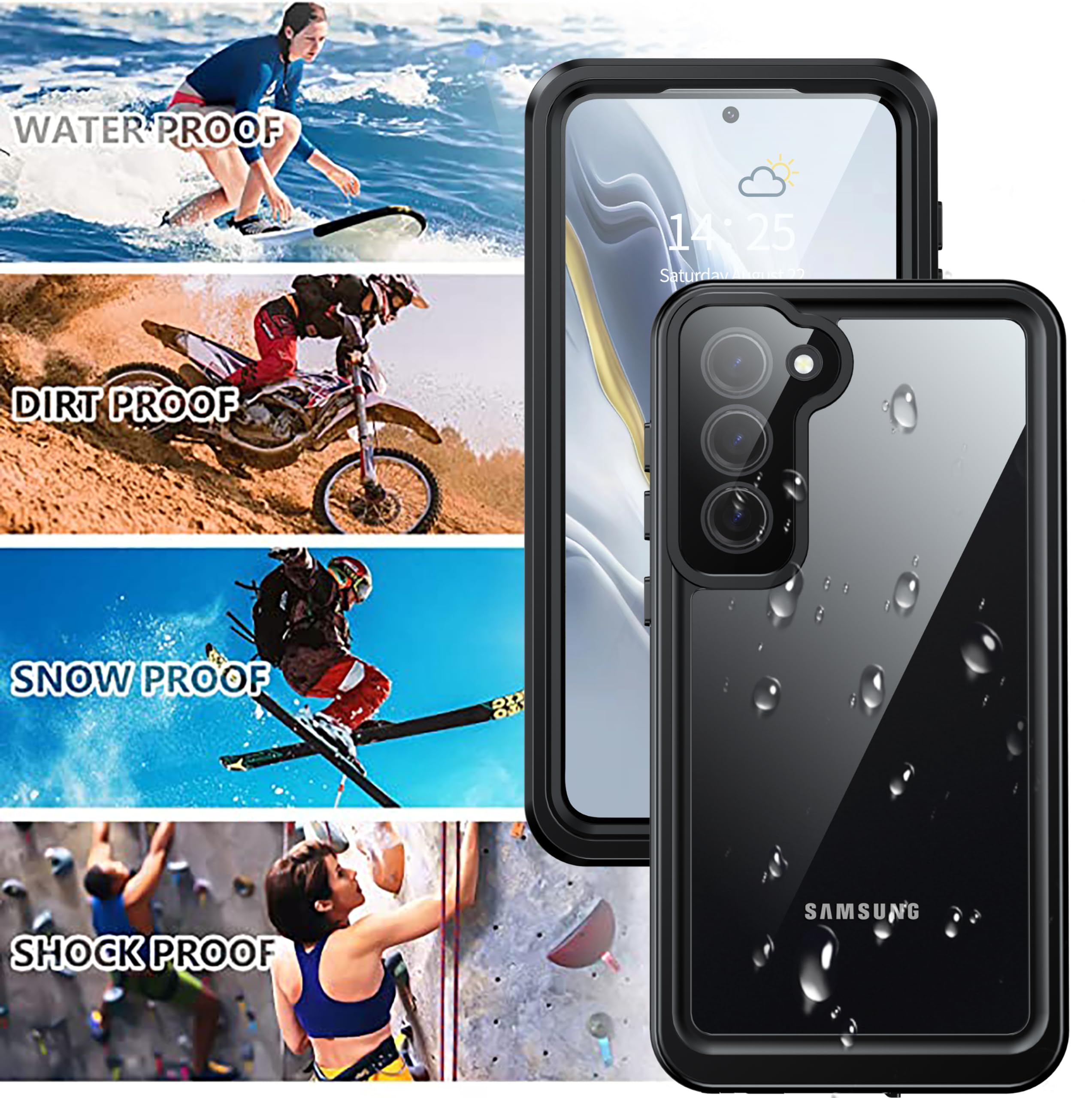 ANTSHARE for Samsung Galaxy S23 Plus Waterproof Case, S23 Plus Case [Built-in Camera & Screen Protector] [IP68 Underwater] [Dustproof], 12FT Military Grade Phone Case for Galaxy S23 Plus 5G Case 6.6’’