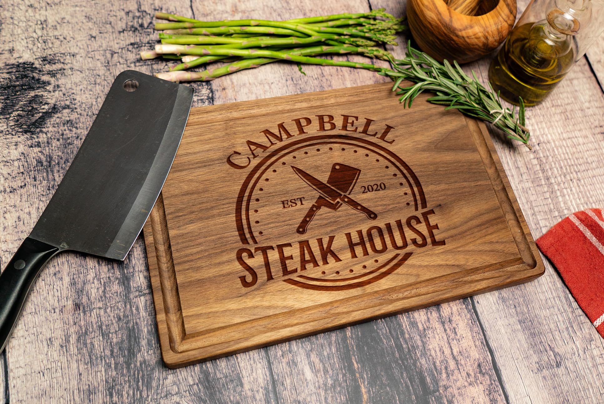 Personalized Dad Cutting Board - Custom Wood Grill Board for BBQ Masters - Barbeque and Grilling Gift Idea for Anniversary, Christmas Gifts for Men and Dad, Husband, Dad, Grandpa, Mens Christmas Gifts