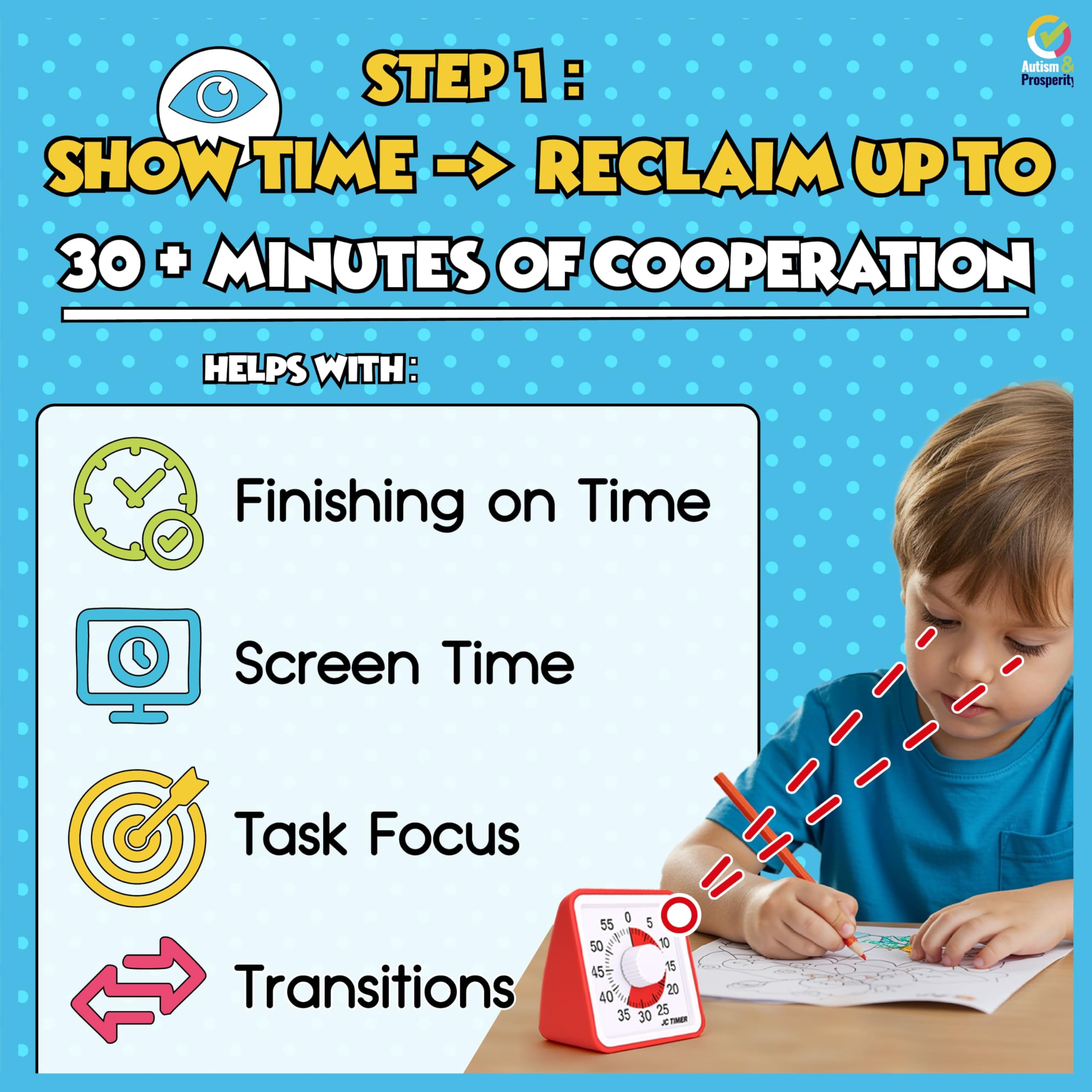 Autism & Prosperity Time Schedule Tasks - Autism Learning Materials, Special Education Autism Sensory Products, Sensory Toys for Kids with Autism, Visual Schedule for Kids with Autism Age 3 4 5 7 8 12