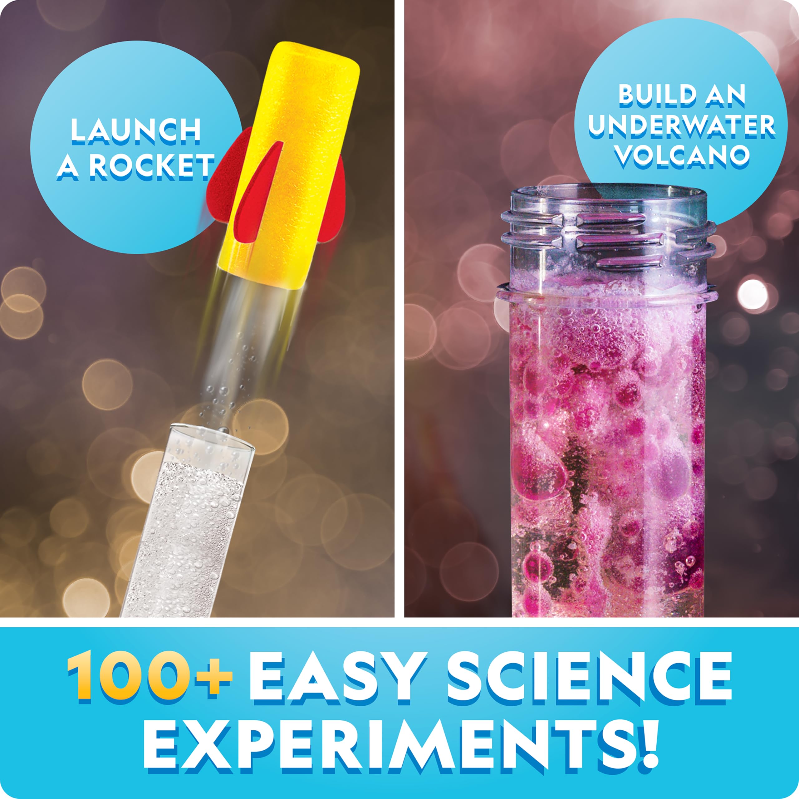 NATIONAL GEOGRAPHIC Stunning Chemistry Set - Mega Science Kit with 100+ Easy Experiments- Make a Volcano and Launch a Rocket, STEM Projects for Kids Ages 8-12, Science Toys (Amazon Exclusive)