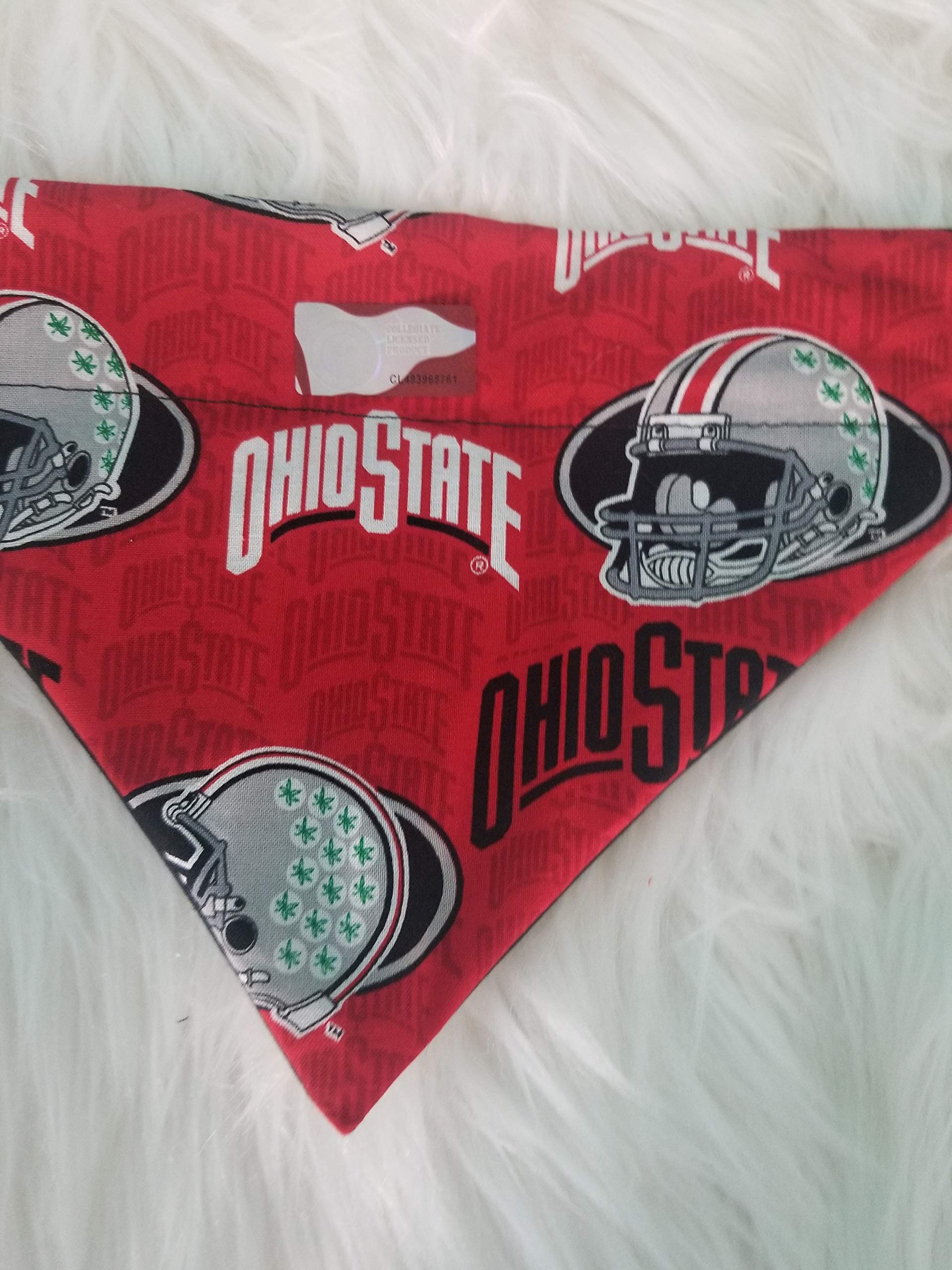 Ohio State Buckeye Football Over the Collar Dog Bandana Extra Small