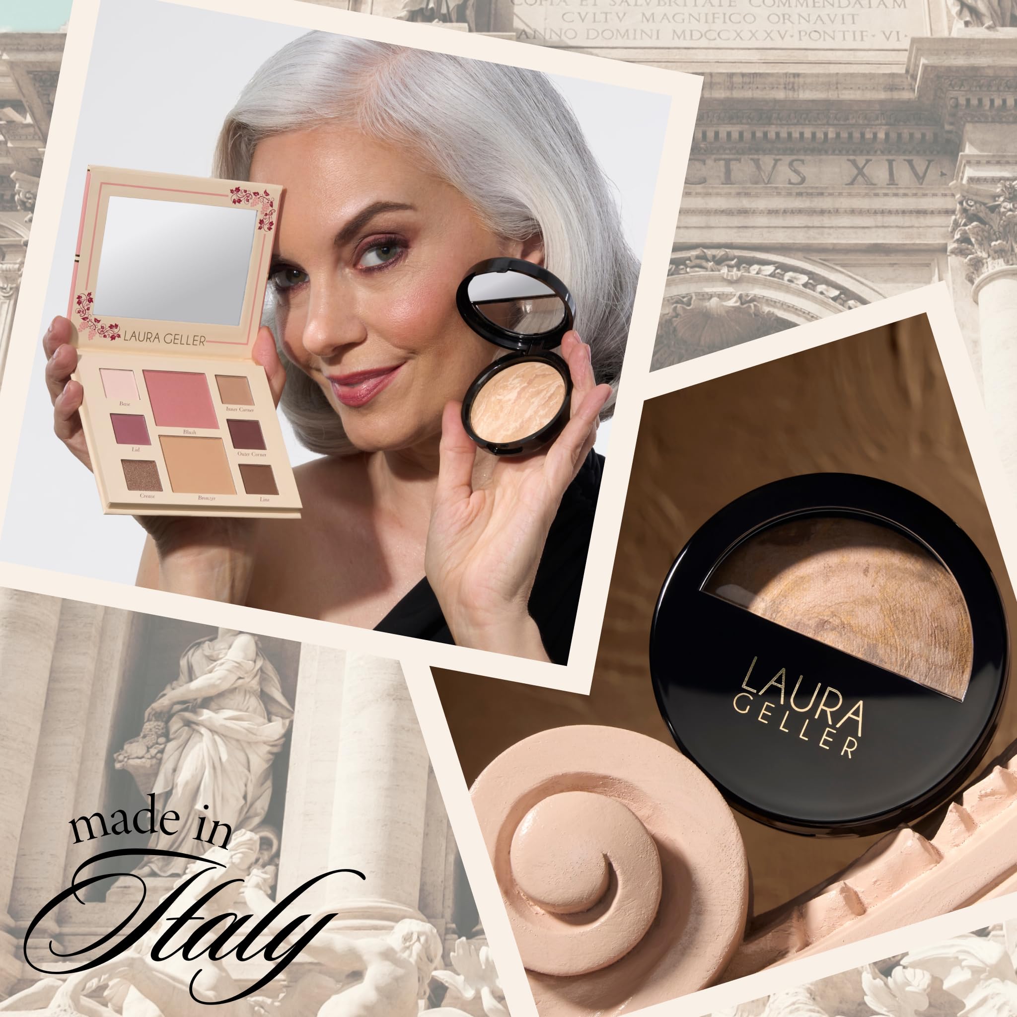 LAURA GELLER NEW YORK Party in a Palette, Ready to Jetset! + Baked Balance-n-Brighten Powder Foundation, Medium