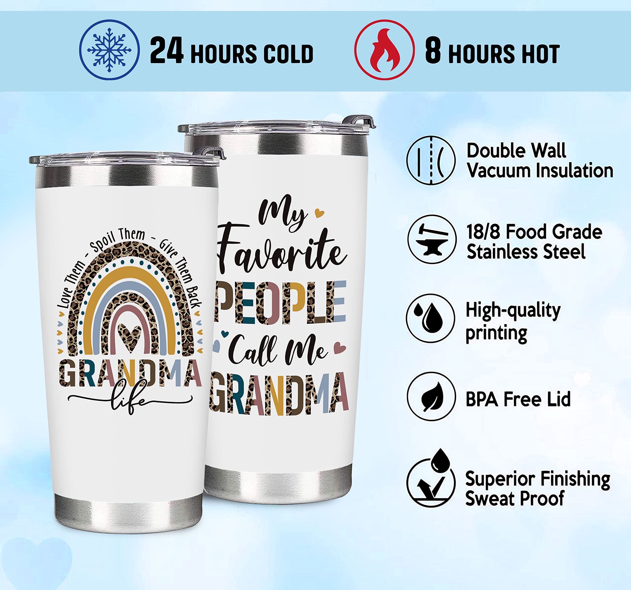 Christmas Gifts for Grandma from Grandkids - Best Grandma Gifts Ideas - Birthday Gifts for Grandma, Grandma Birthday Gifts, Gifts for Grandma Birthday, Gifts Ideas for Grandma - Grandma Tumbler 20Oz