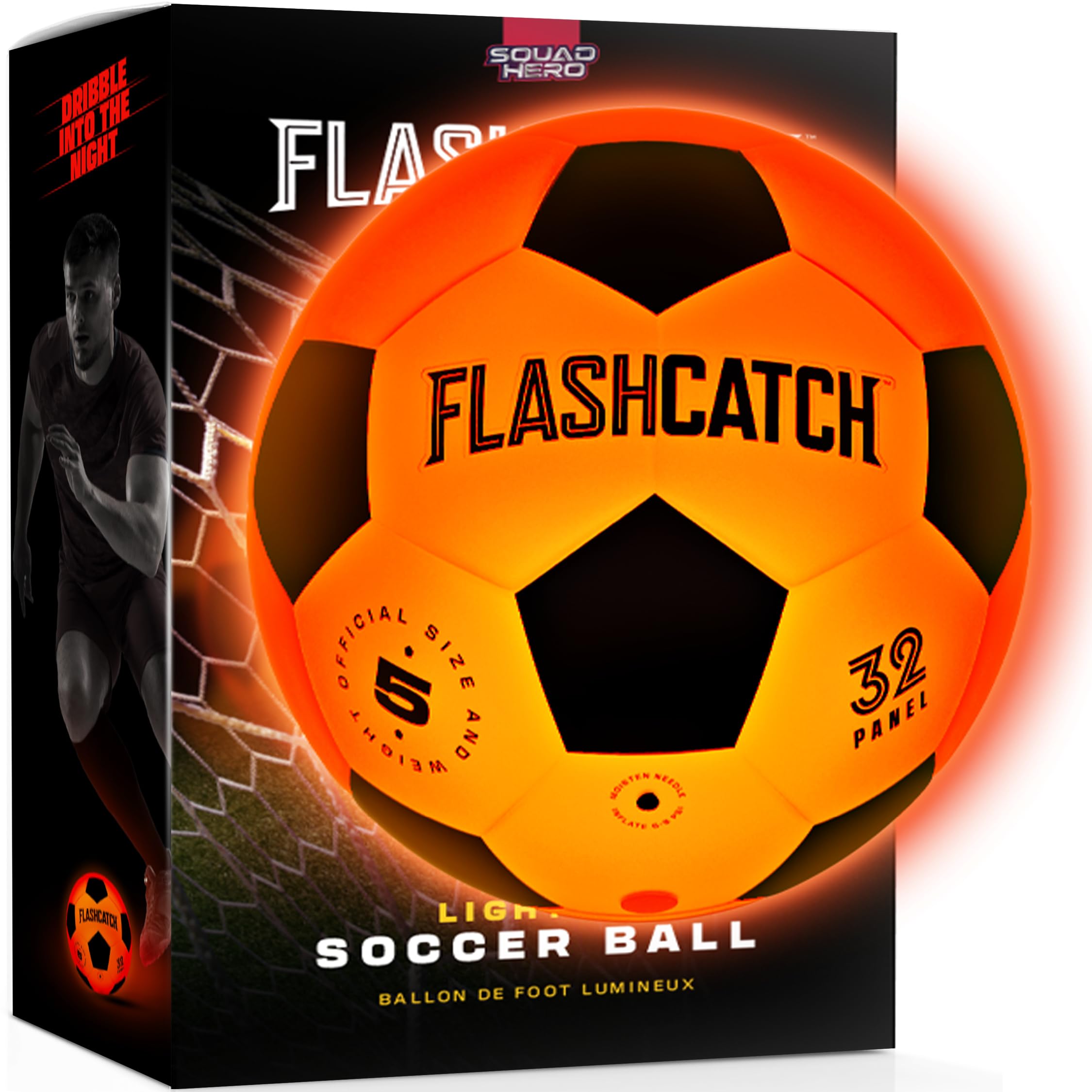 Light Up Soccer Ball - Glow in the Dark - NO 5 - Sports Gear Gifts for Boys & Girls 8-15+ Year Old - Kids, Teens Gift Ideas - Cool Boy Toys Ages 8 9 10 11 12 13 14 15 Glowing Night Activity