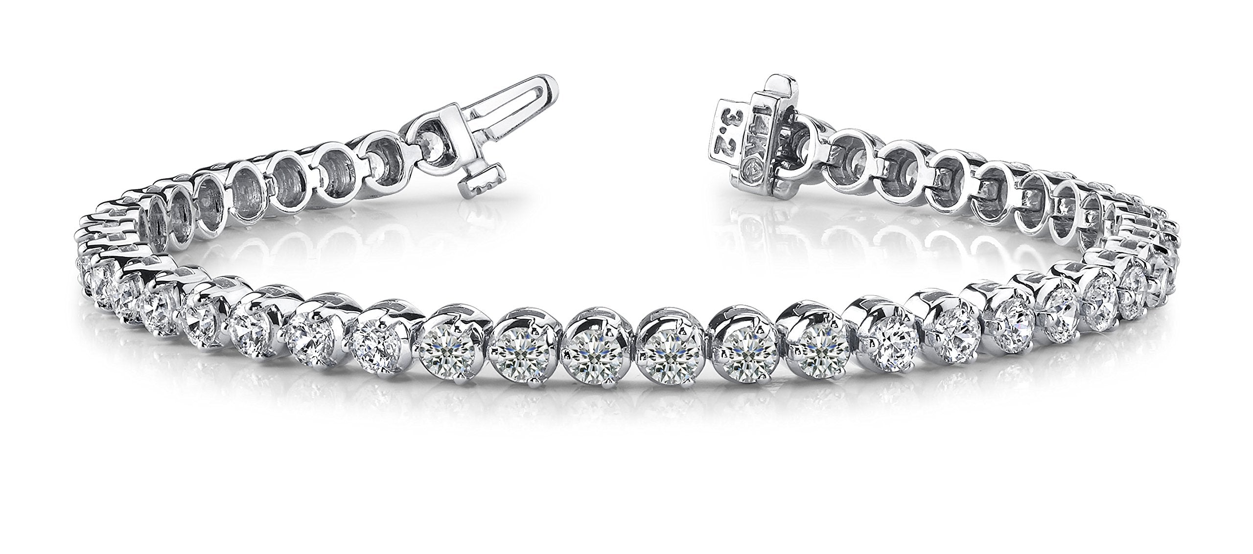 Houston Diamond District 10 Carat 14K White Gold Classic Stackable LAB GROWN Diamond Tennis Bracelet 3 Prong Luxury Collection (D-E Color, VS1-VS2 Clarity)