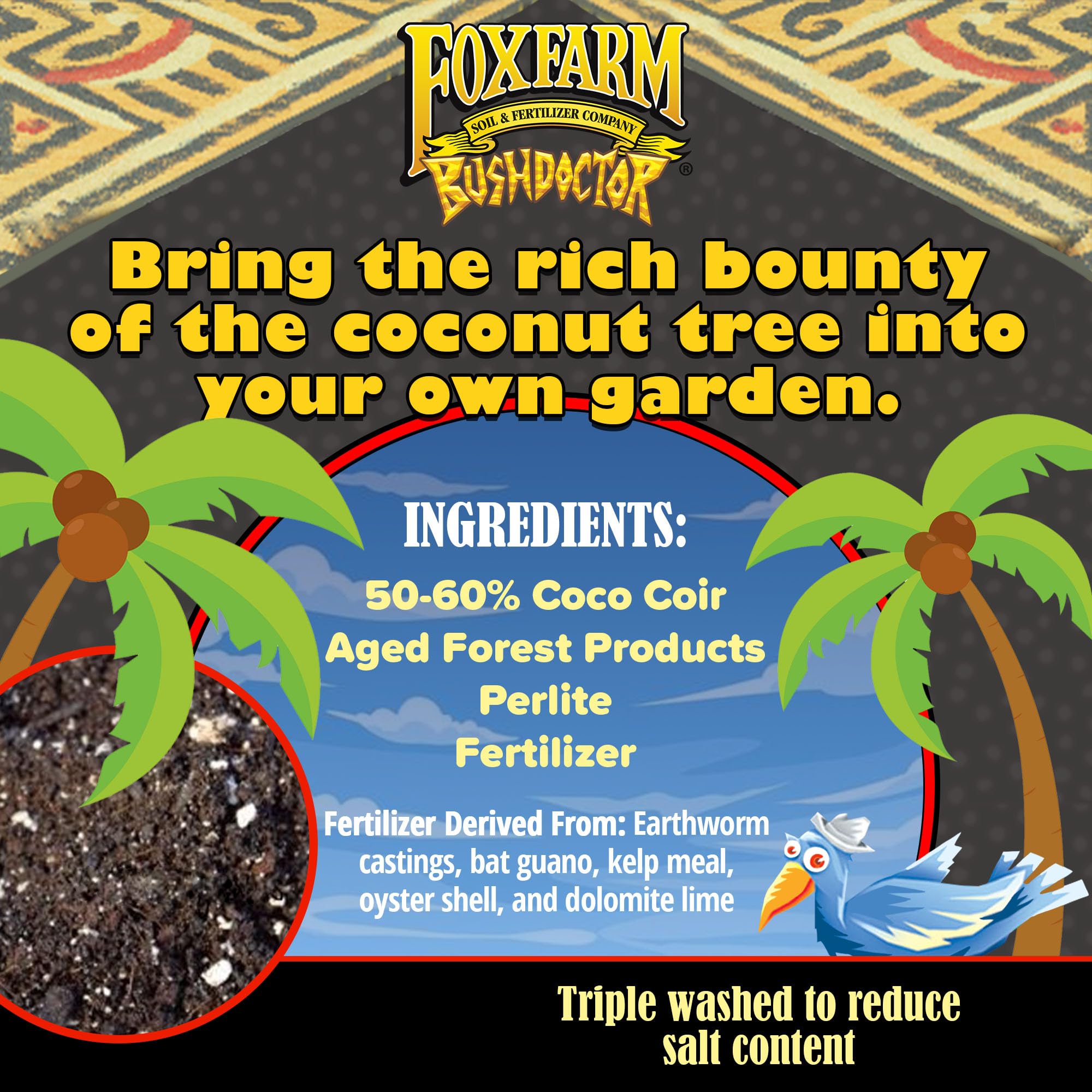 FoxFarm Bush Doctor Coco Loco Potting Mix, 2cu ft (Pack of 2) - Extends Your Watering Schedule, Triple-Washed to Reduce Salt Content - Perfect for Cultivating Healthy Plants