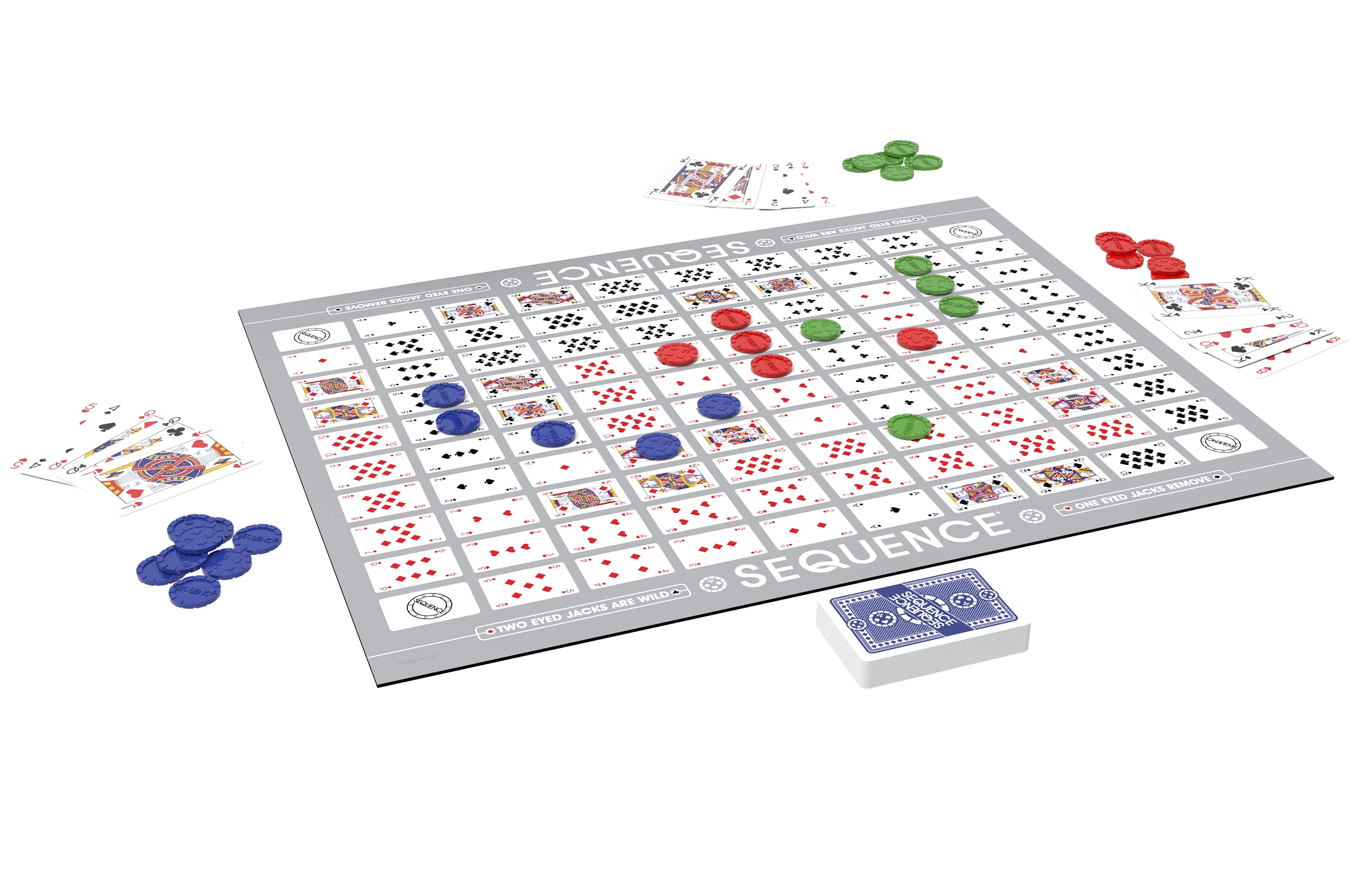 SEQUENCE- Original SEQUENCE Game with Folding Board, Cards and Chips by Jax ( Packaging may Vary ) White, 10.3" x 8.1" x 2.31"