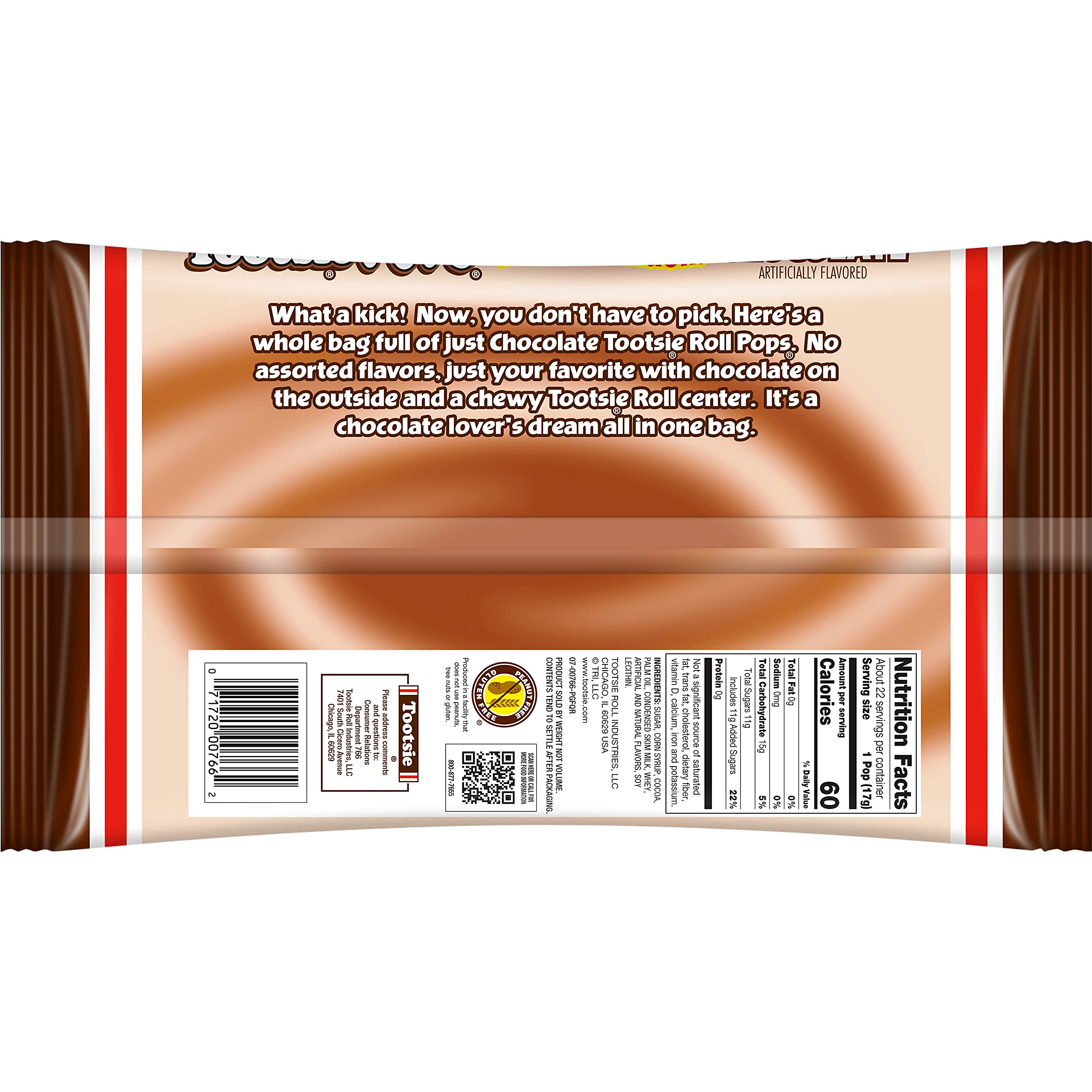 Tootsie Pops Tootsie Roll Pops Chocolate Flavor Limited Edition Single Flavor Lollipops - 13.2 Ounce Bag