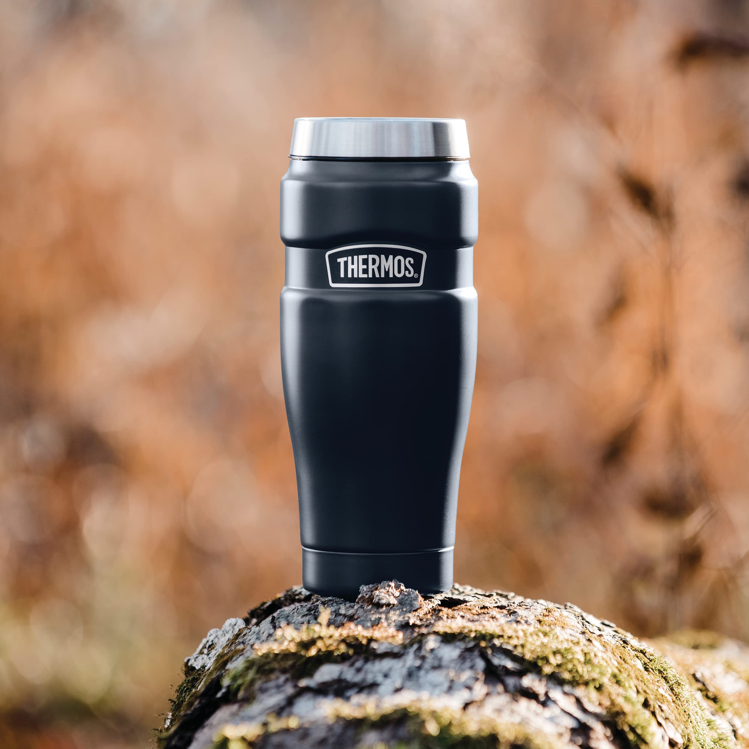 THERMOS Stainless King Vacuum-Insulated Travel Tumbler, 16 Ounce, Midnight Blue