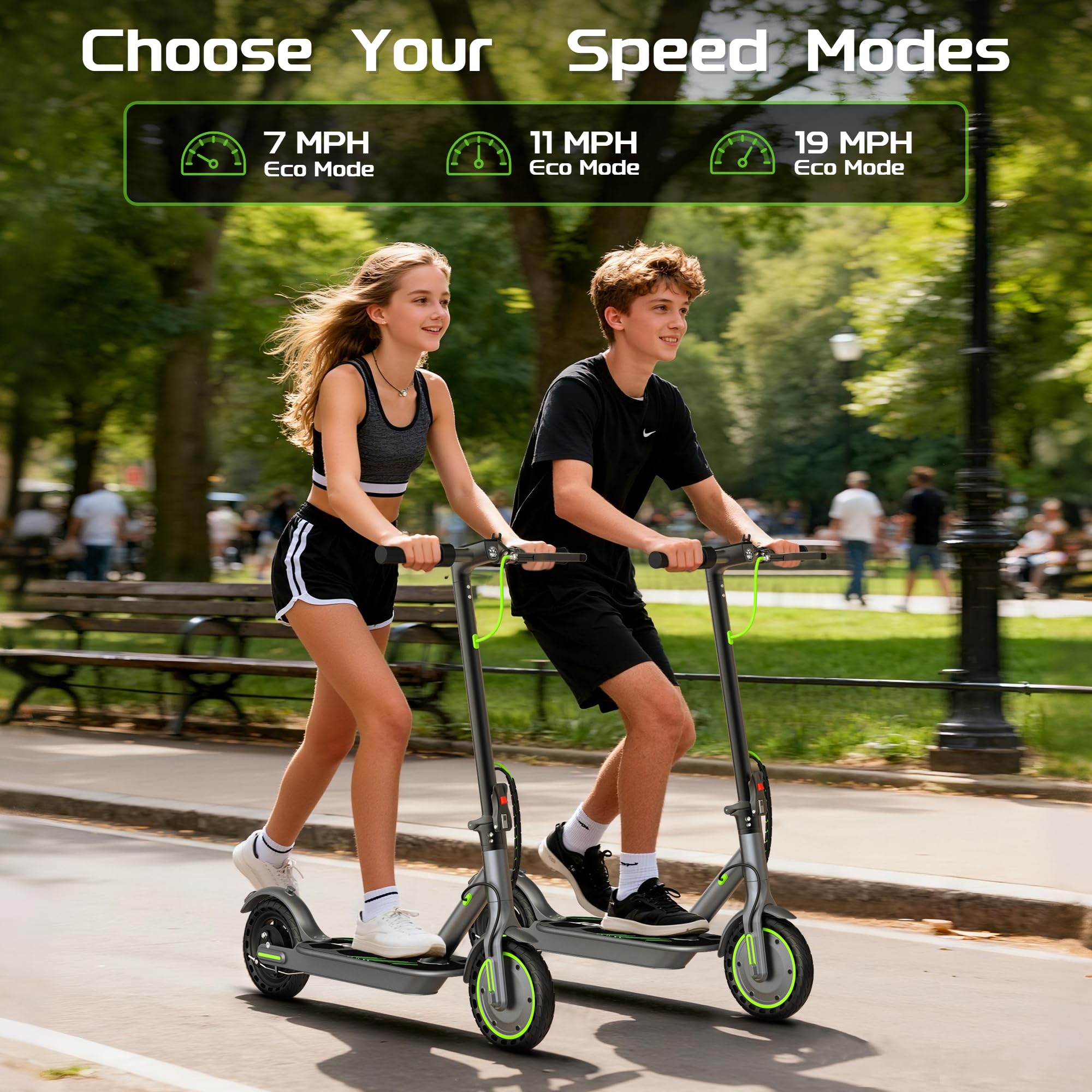 MAXSHOT Electric Scooter Adults & Big Kids, Top Speed 9/16/19/22MPH, 10/12/16/21/50Miles Range, 6.5"/8.5"/14" Tires Folding Commuter Escooter with Dual Suspension for Commuting, APP Control