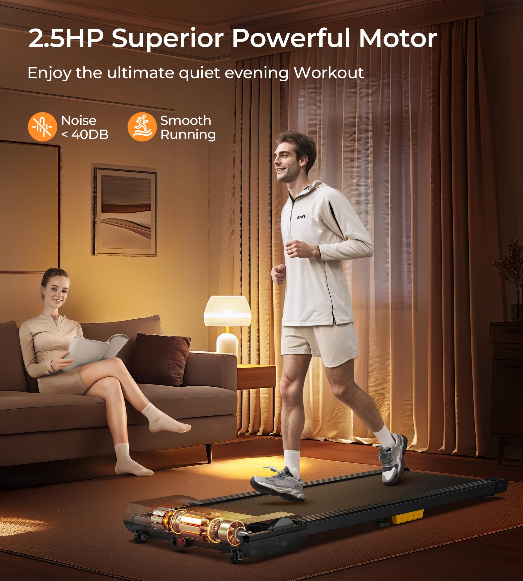 YOSUDA Walking Pad, Under Desk Treadmill, Treadmills for Home, 265LBS Capacity, 3 in 1 Portable Walking Pad