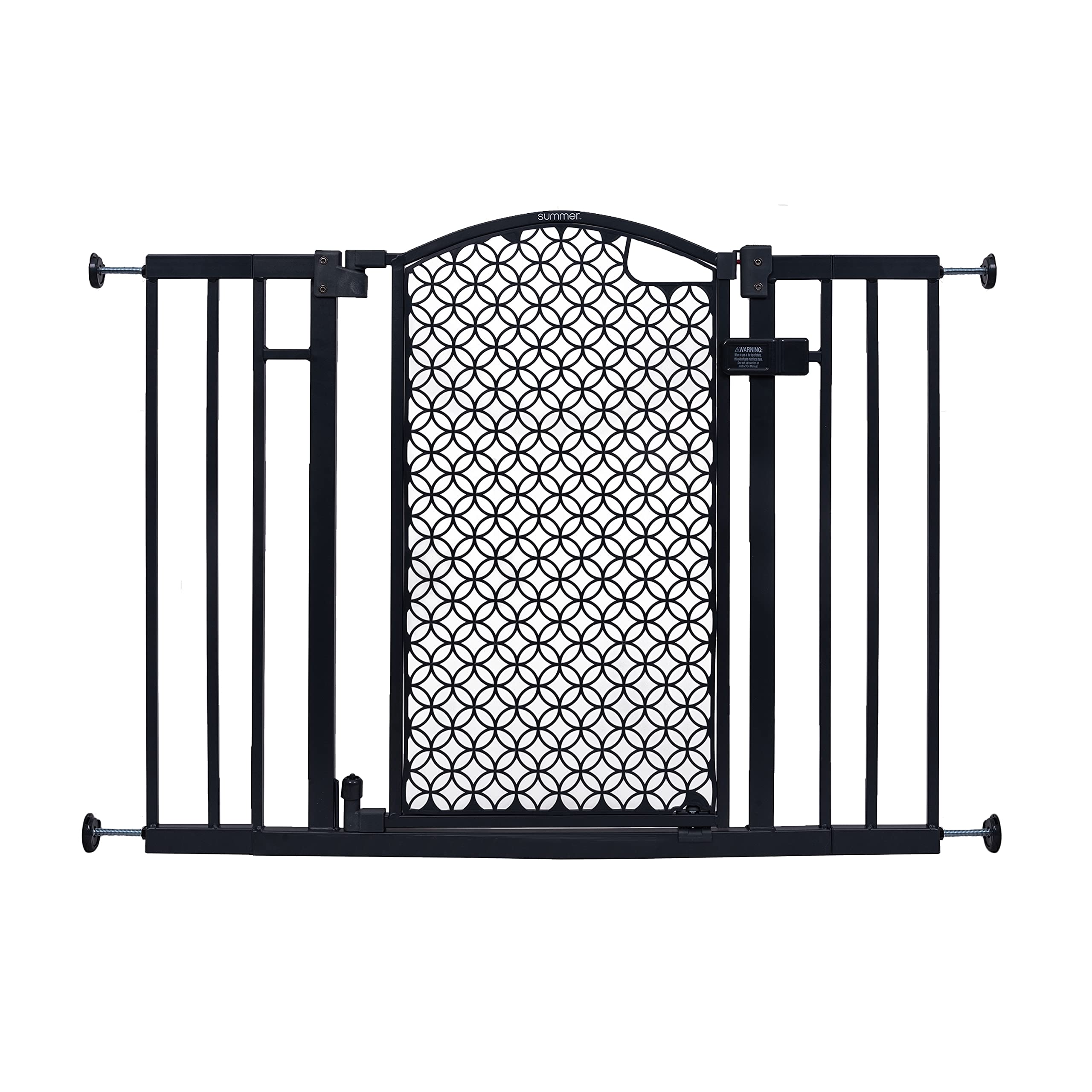 Summer Infant Modern Home Walk-Thru Safety Pet and Baby Gate, 28"-42" Wide, 30" Tall, Pressure or Hardware Mounted, Install on Wall or Banister in Doorway or Stairway, Auto Close Door - Gray