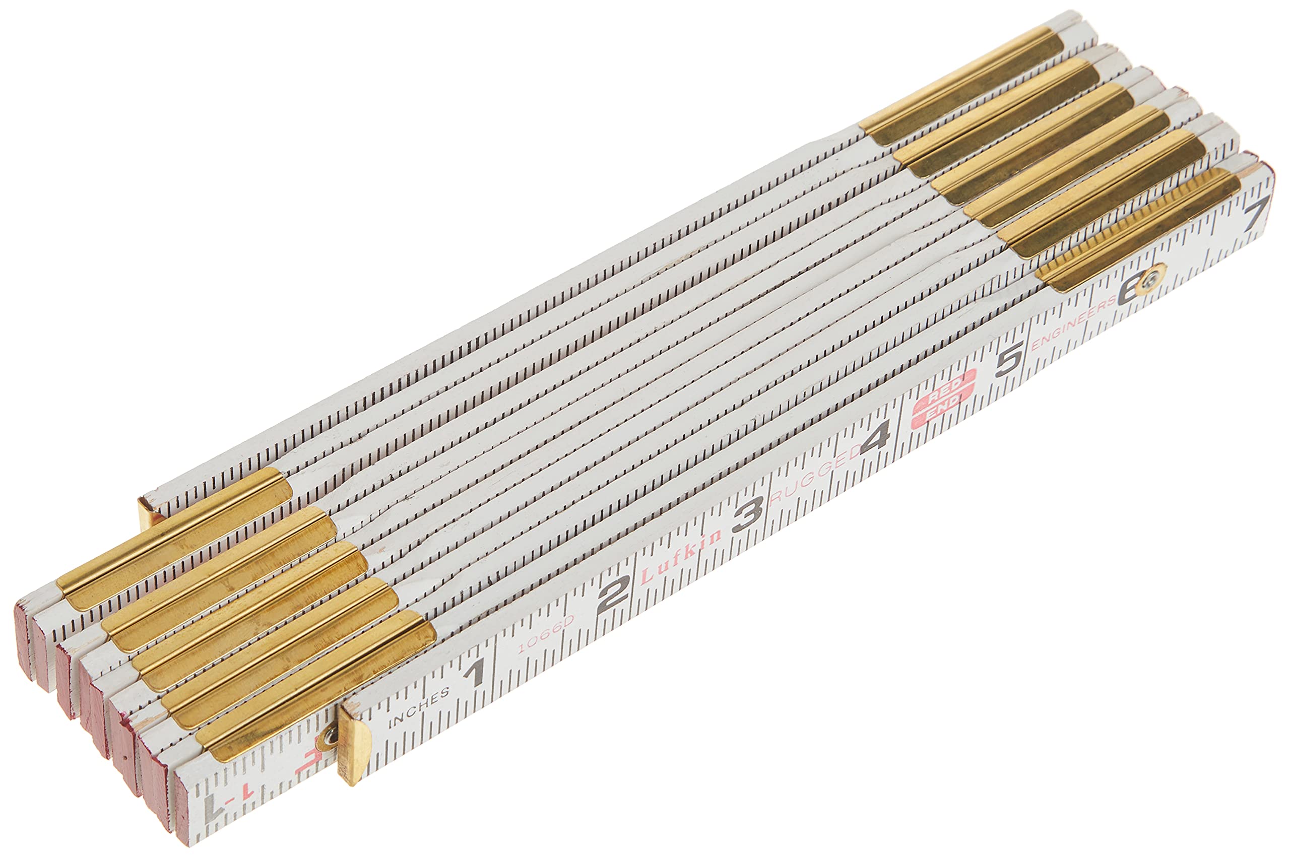 Crescent Lufkin 5/8" X 6' Red End® Engineer's Scale Wood Rule - 1066DN , White