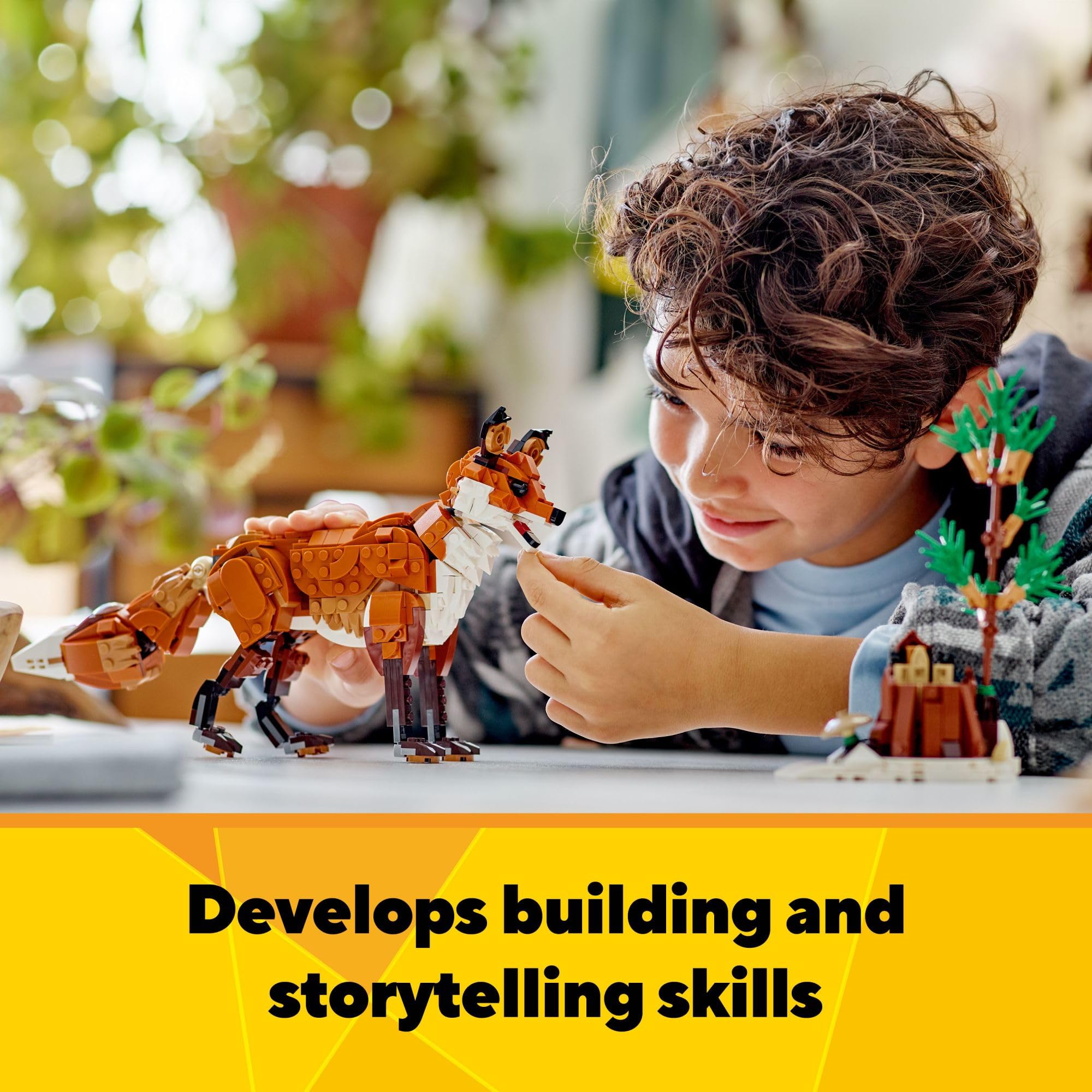 LEGO Creator 3 in 1 Forest Animals: Red Fox Toy, Transforms to Owl Toy Figure or to Squirrel Toy, Woodland Figures Set, Play and Display Gift Idea for Boys and Girls Ages 9 Years Old and Up, 31154