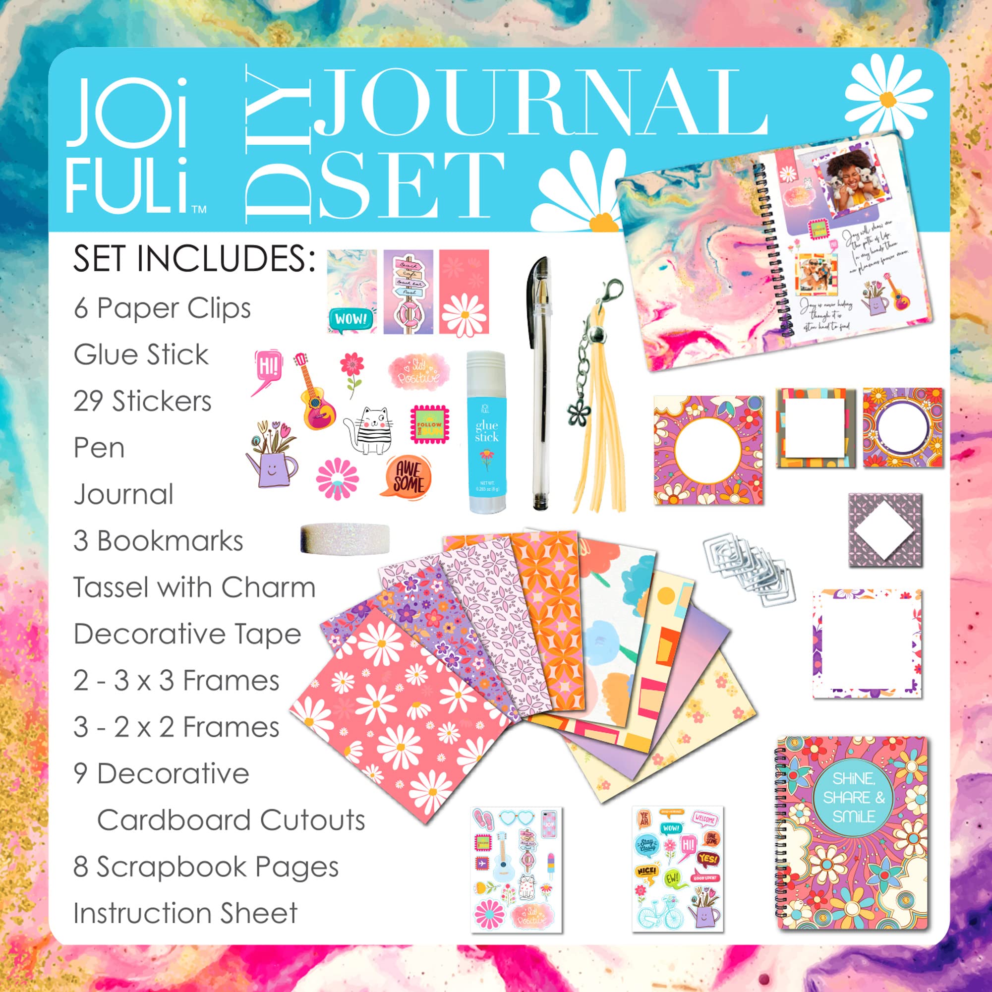 JOiFULi DIY Journal Set for Girls Gifts Ages 8 9 10 11 12 13 Years Old and Up