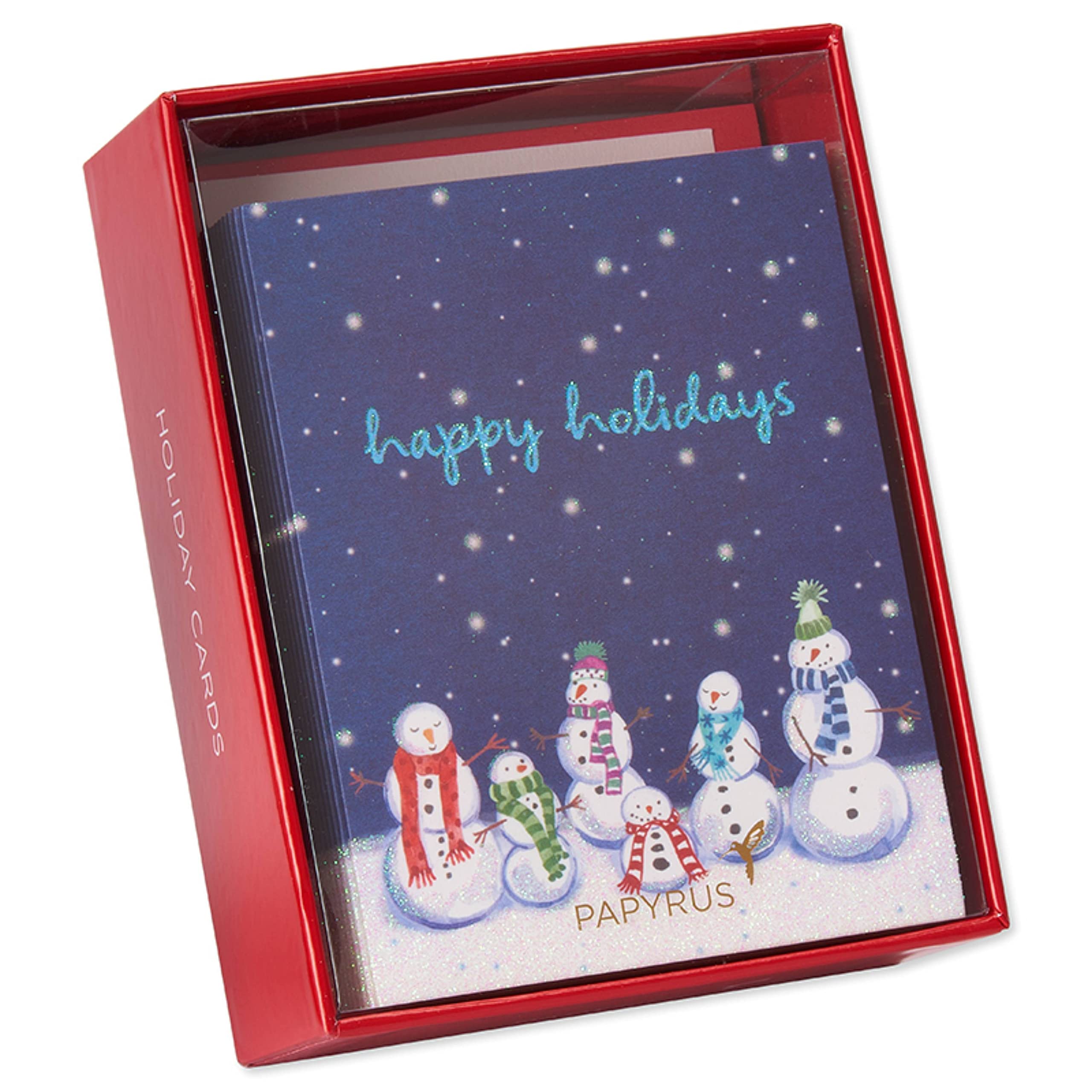 Papyrus Holiday Cards Boxed with Envelopes, Happy and Peaceful Season, Snowmen (20-Count)