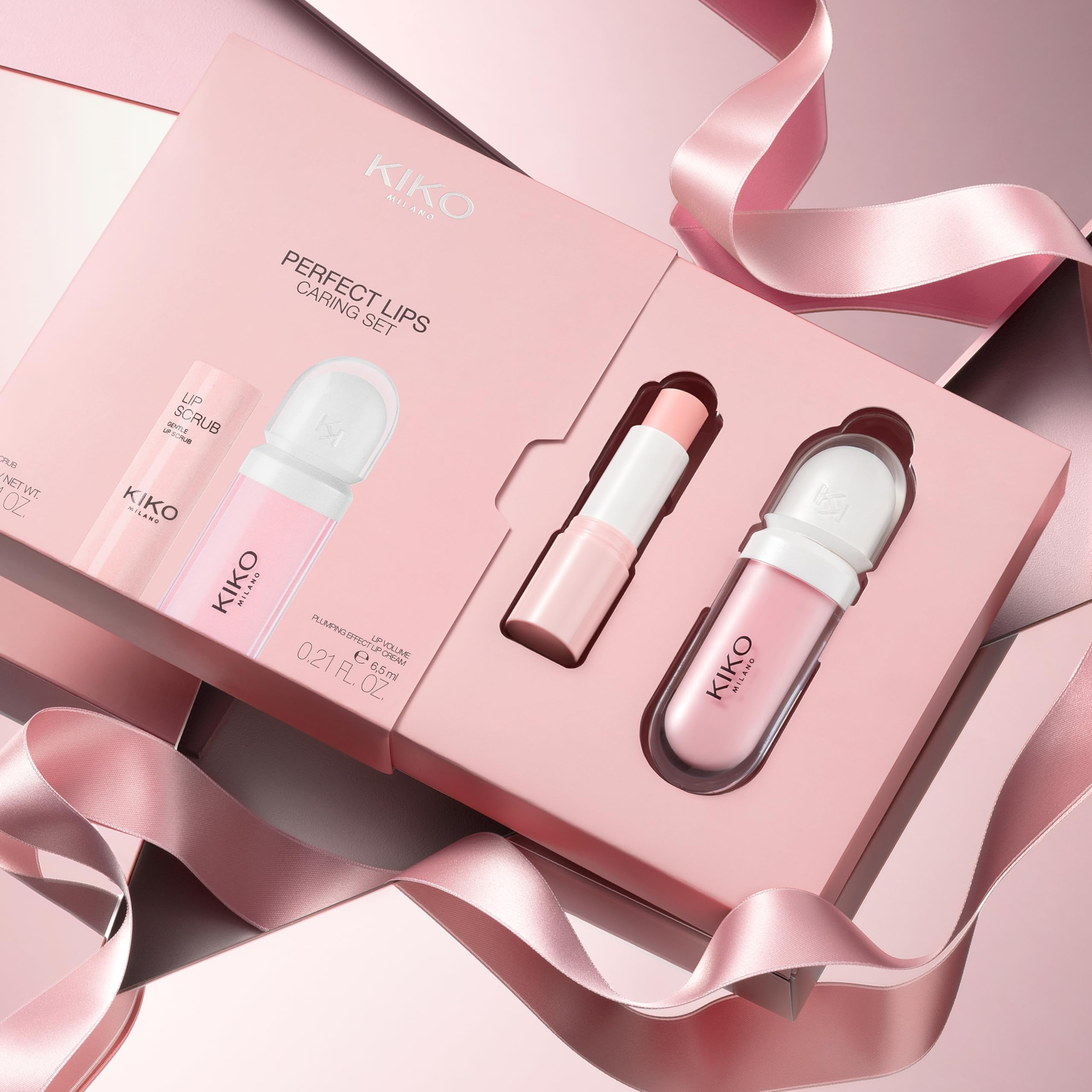 KIKO Milano Perfect Lips Caring Set | 1 Lip Scrub And 1 Lip Cream