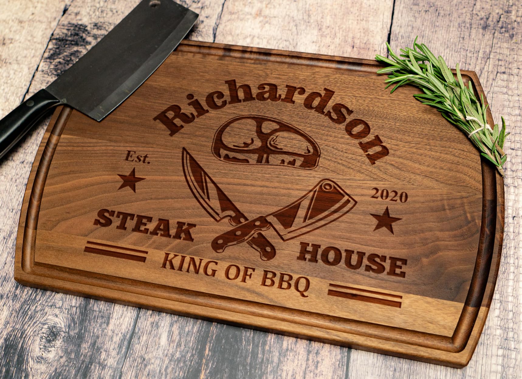 Personalized Dad Cutting Board - Custom Wood Grill Board for BBQ Masters - Barbeque and Grilling Gift Idea for Anniversary, Christmas Gifts for Men and Dad, Husband, Dad, Grandpa, Mens Christmas Gifts